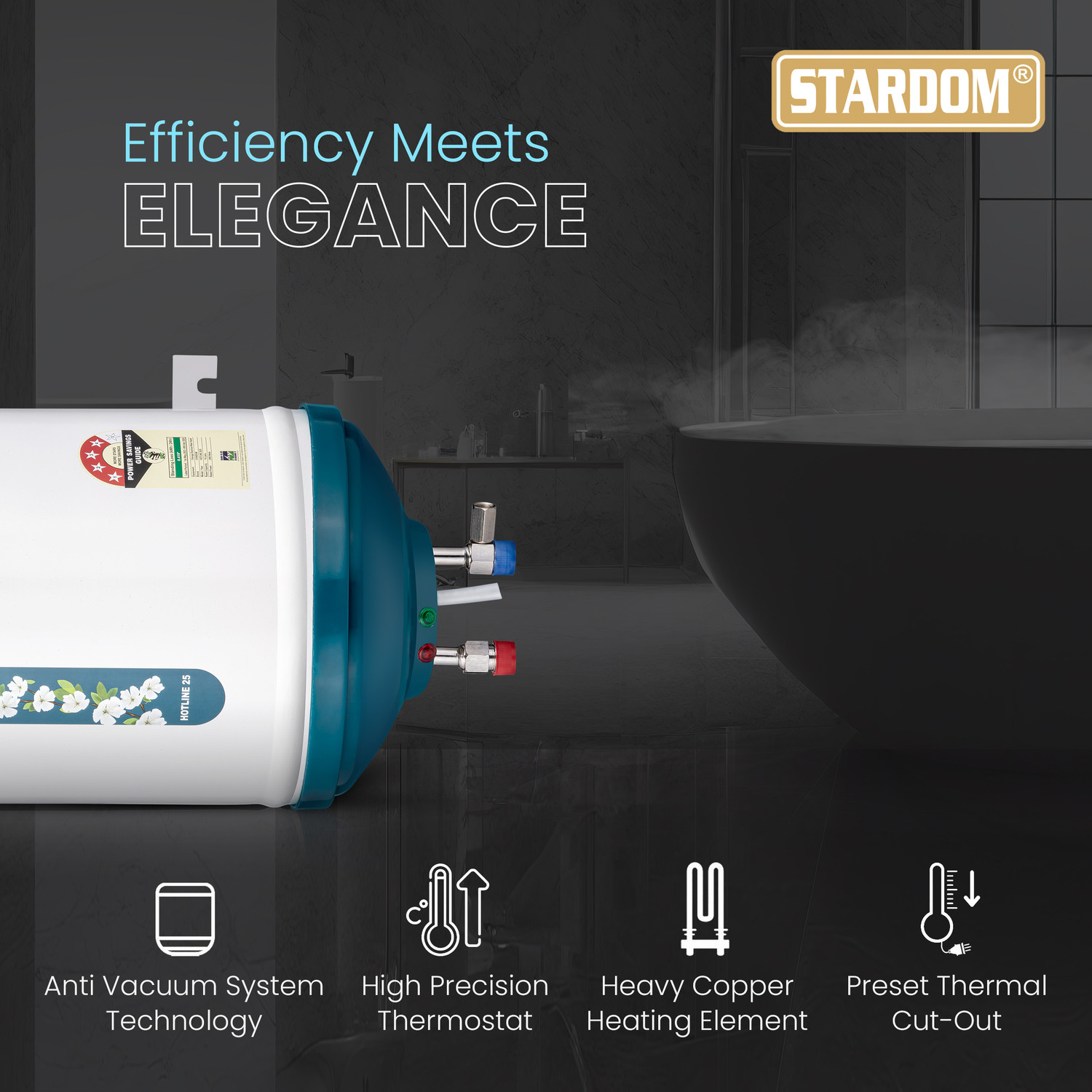 Image of Stardom HOTLINE 10SERIES WITH ASSEMBLY KIT 10 L Storage Water Geyser