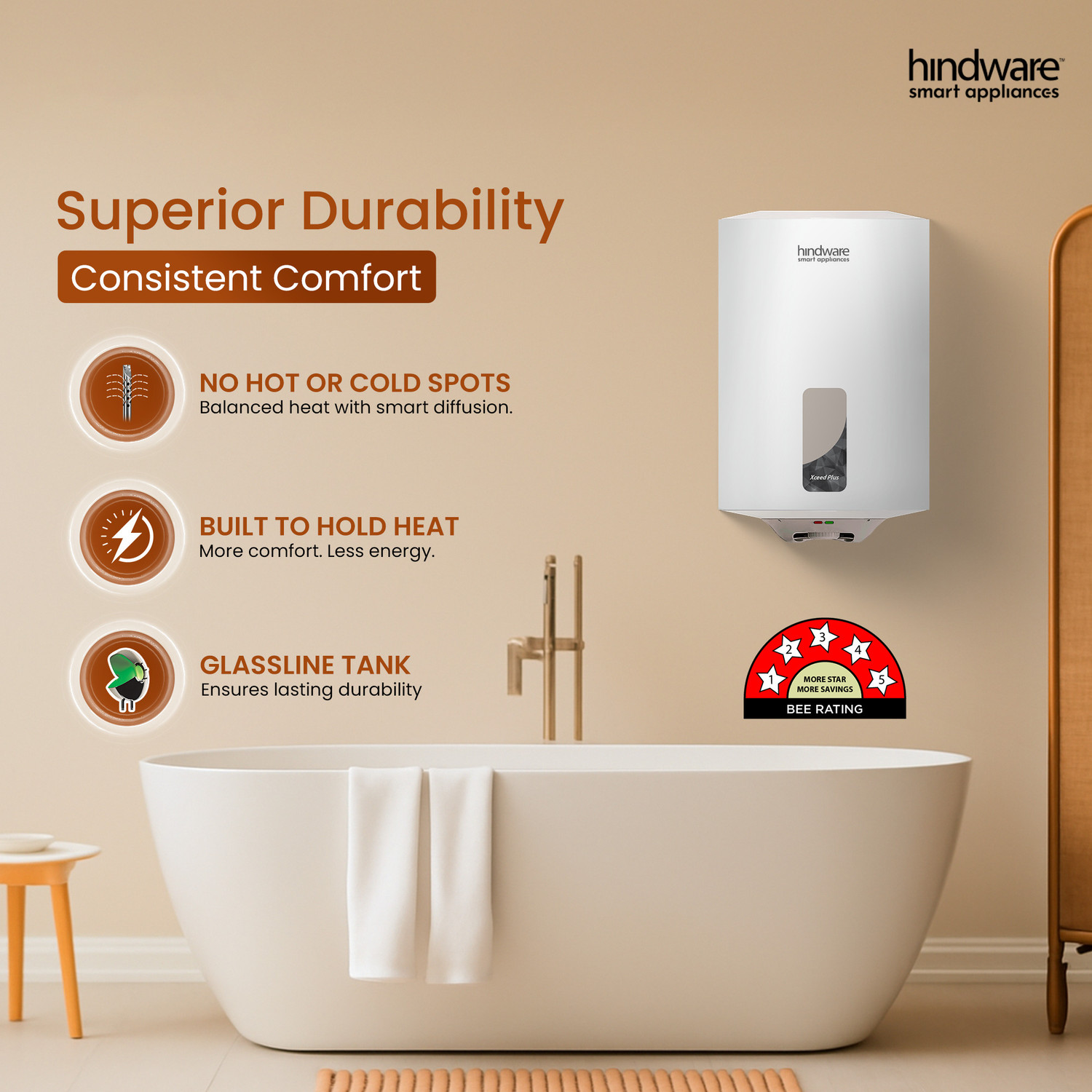 Image of Hindware Smart Appliances Xceed Plus 10 L Storage Water Geyser