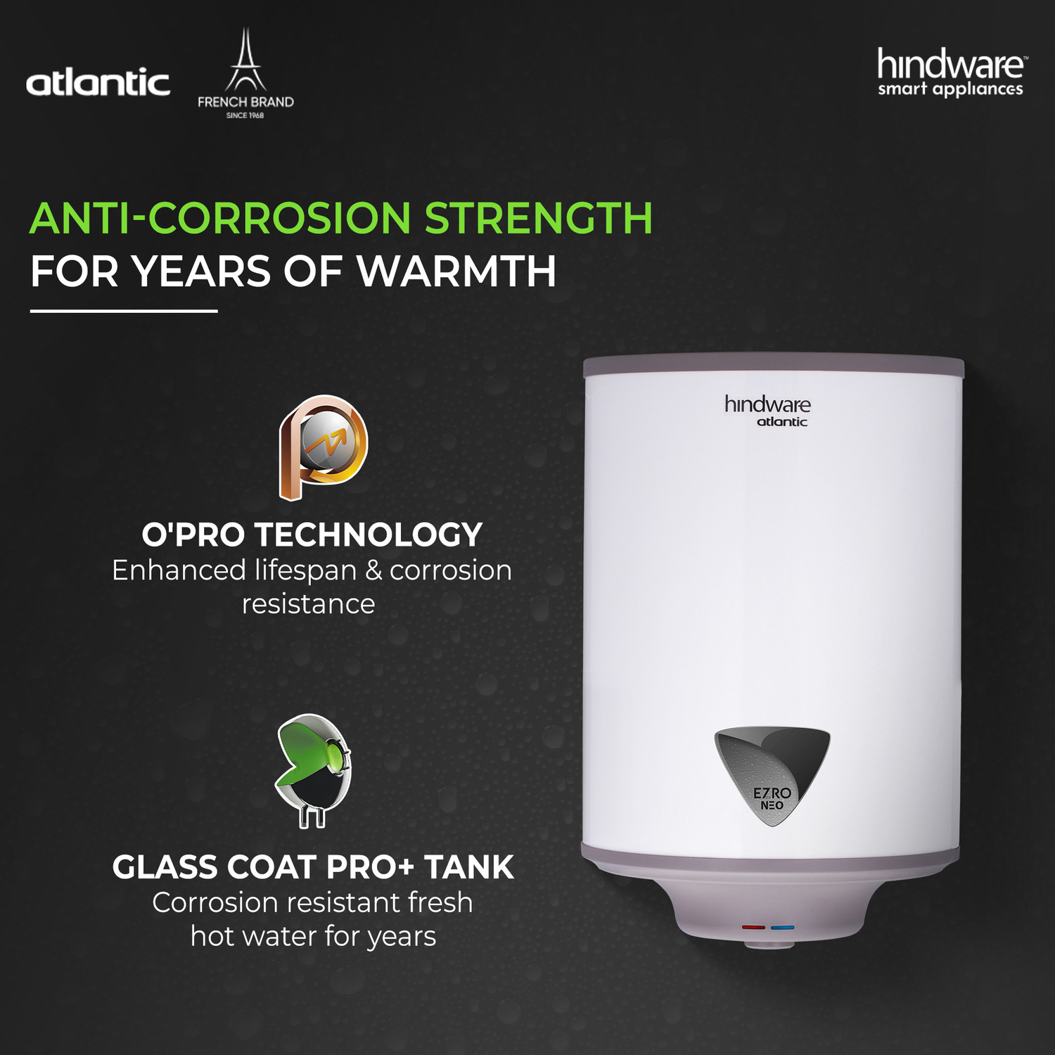 Image of Hindware Smart Appliances Ezro Neo 50L 50 L Storage Water Geyser