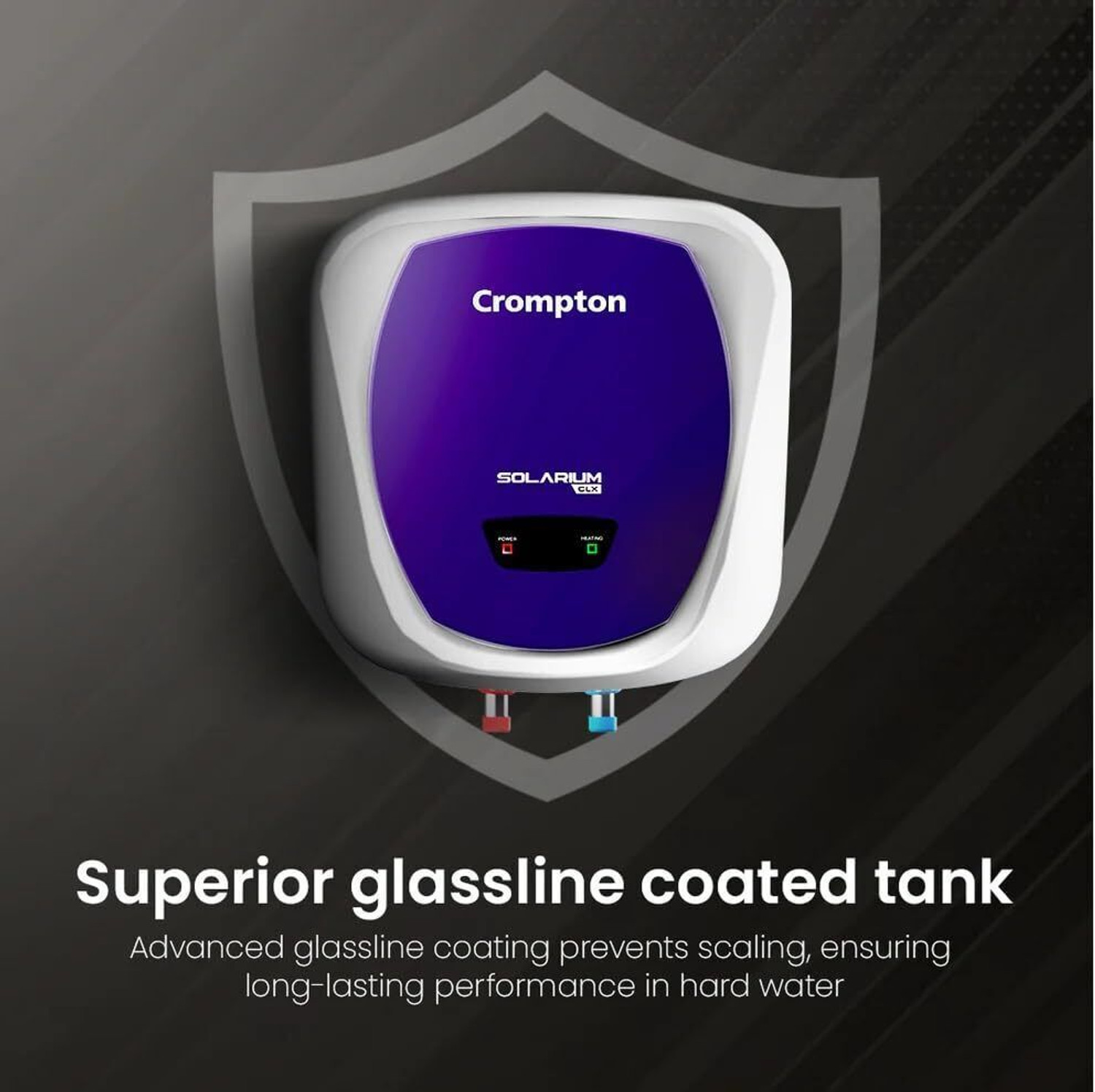 Image of Crompton 15 L Storage Water Geyser (Solarium CLX 5 Star Rated with Free Installation and Connection Pipes ASWH-4915, Blue and White) (Blue and White)