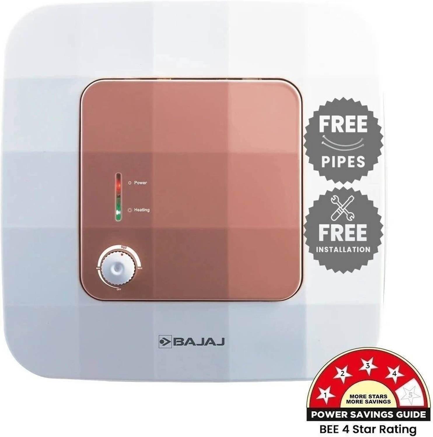 BAJAJ 15 L Storage Water Geyser 4 Star BEE Energy Rating Glas