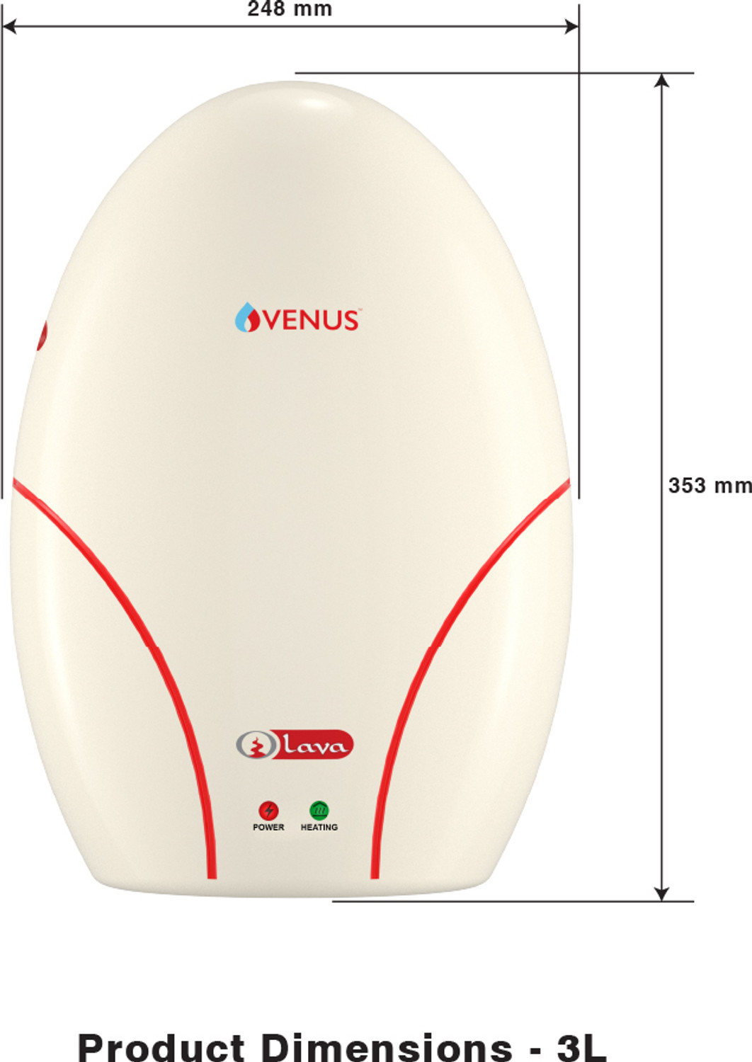 Image of Venus 3 L Instant Water Geyser (Lava 3L30, Ivory) (Ivory)
