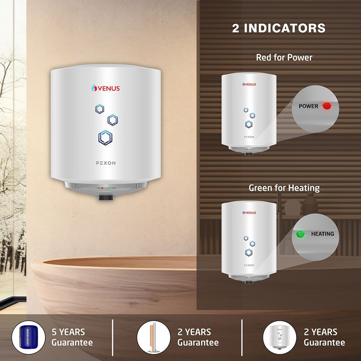 Image of Venus Pexon 10 liter (10PX) 10 L Storage Water Geyser