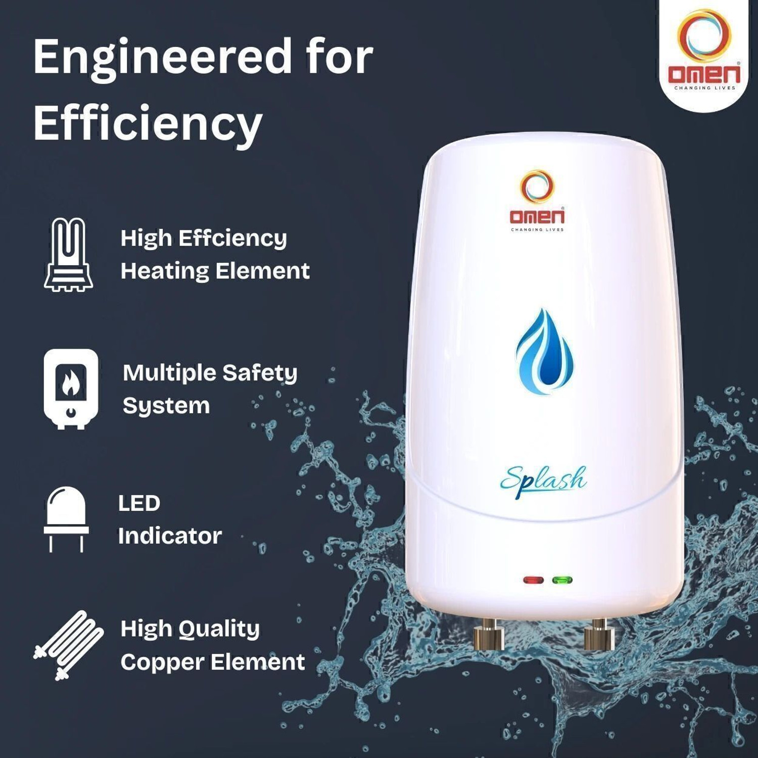 Image of OMEN Splash 3 L Instant Water Geyser
