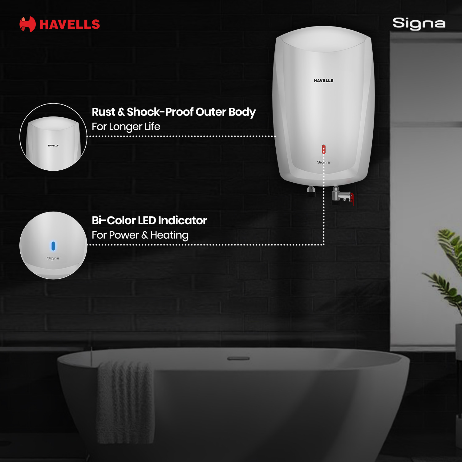 Image of HAVELLS Signa 5 L Instant Water Geyser