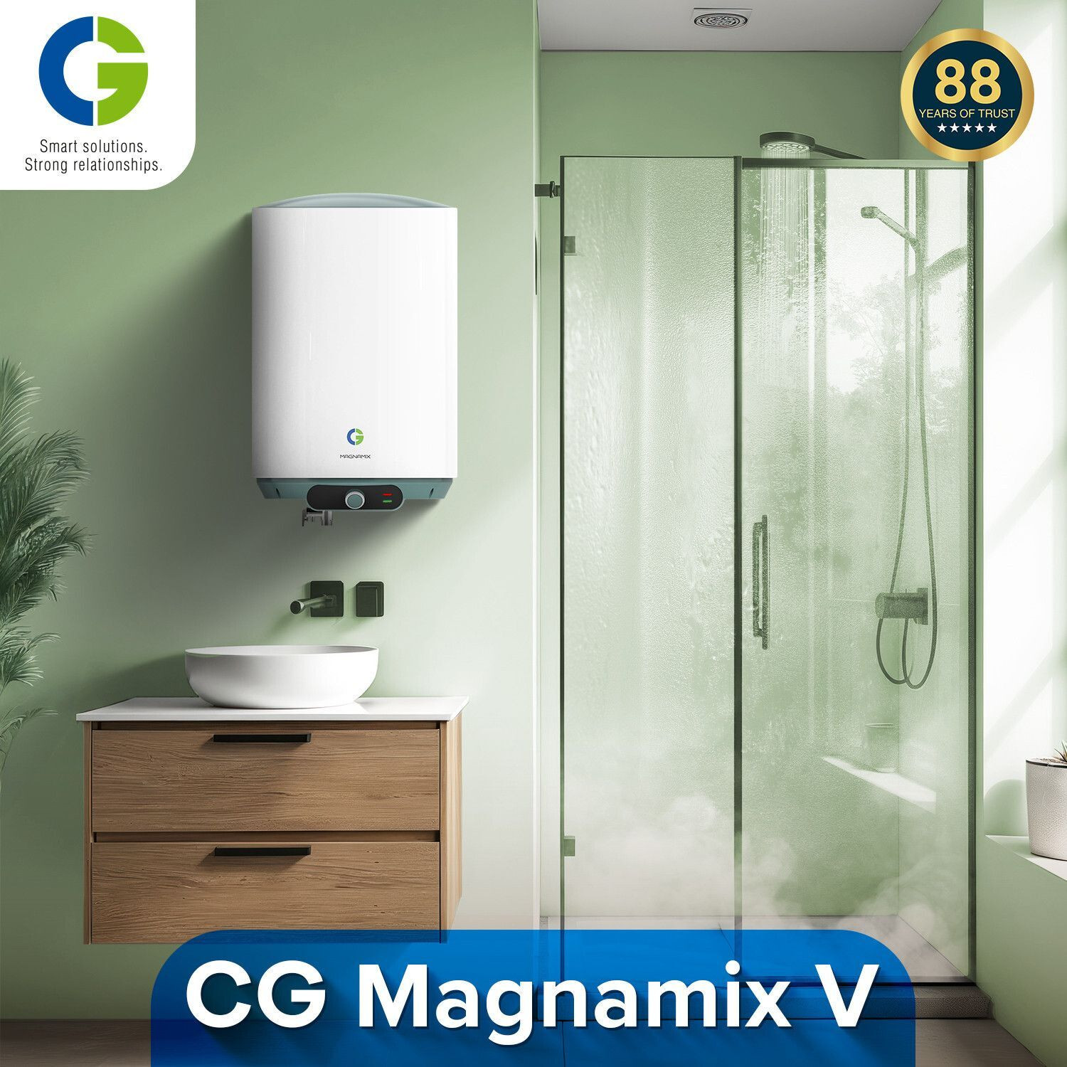 Image of CG MAGNAMIX 25 L Storage Water Geyser | 5 Star BEE Energy Rating | Glassline Tanked