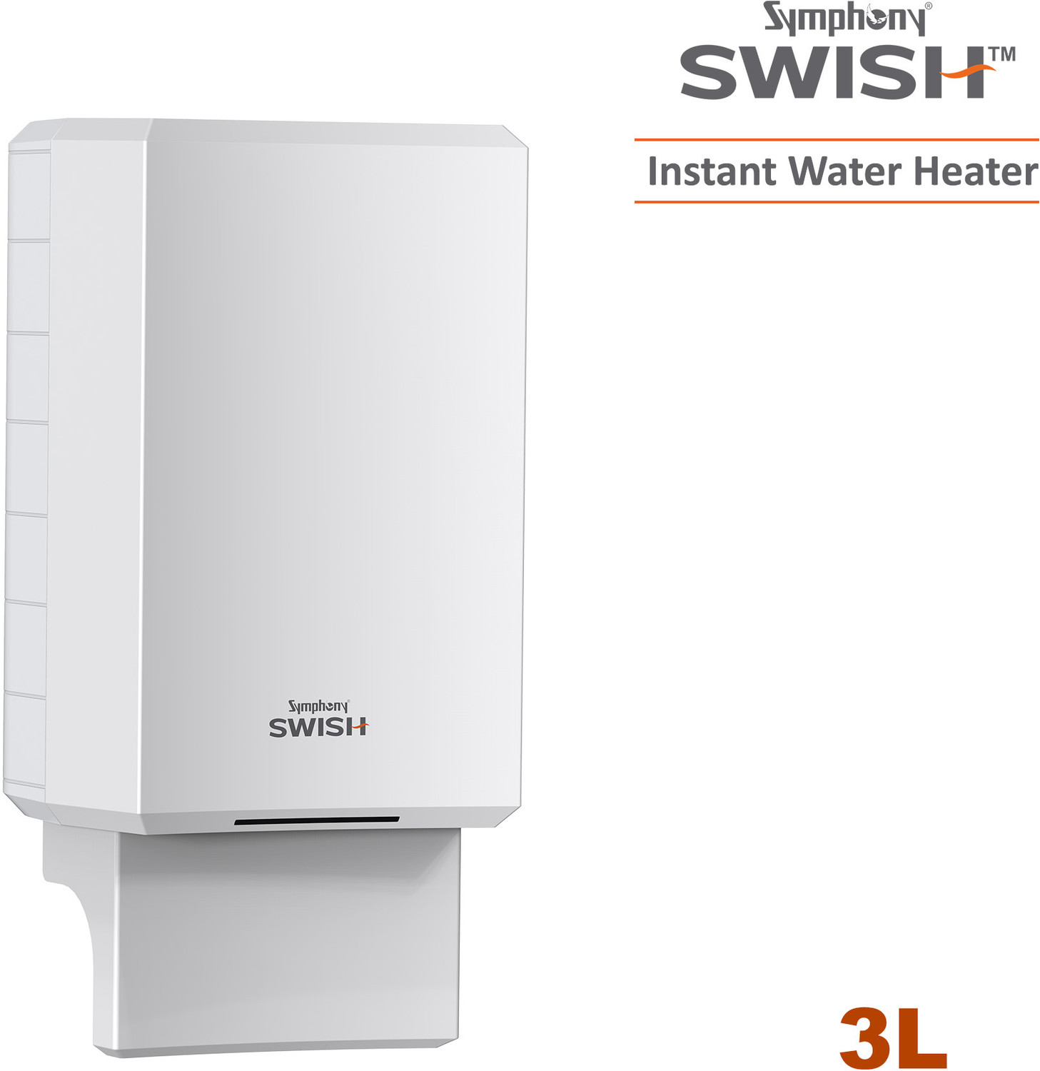 Image of Symphony Swish 3 L Instant Water Geyser free installation