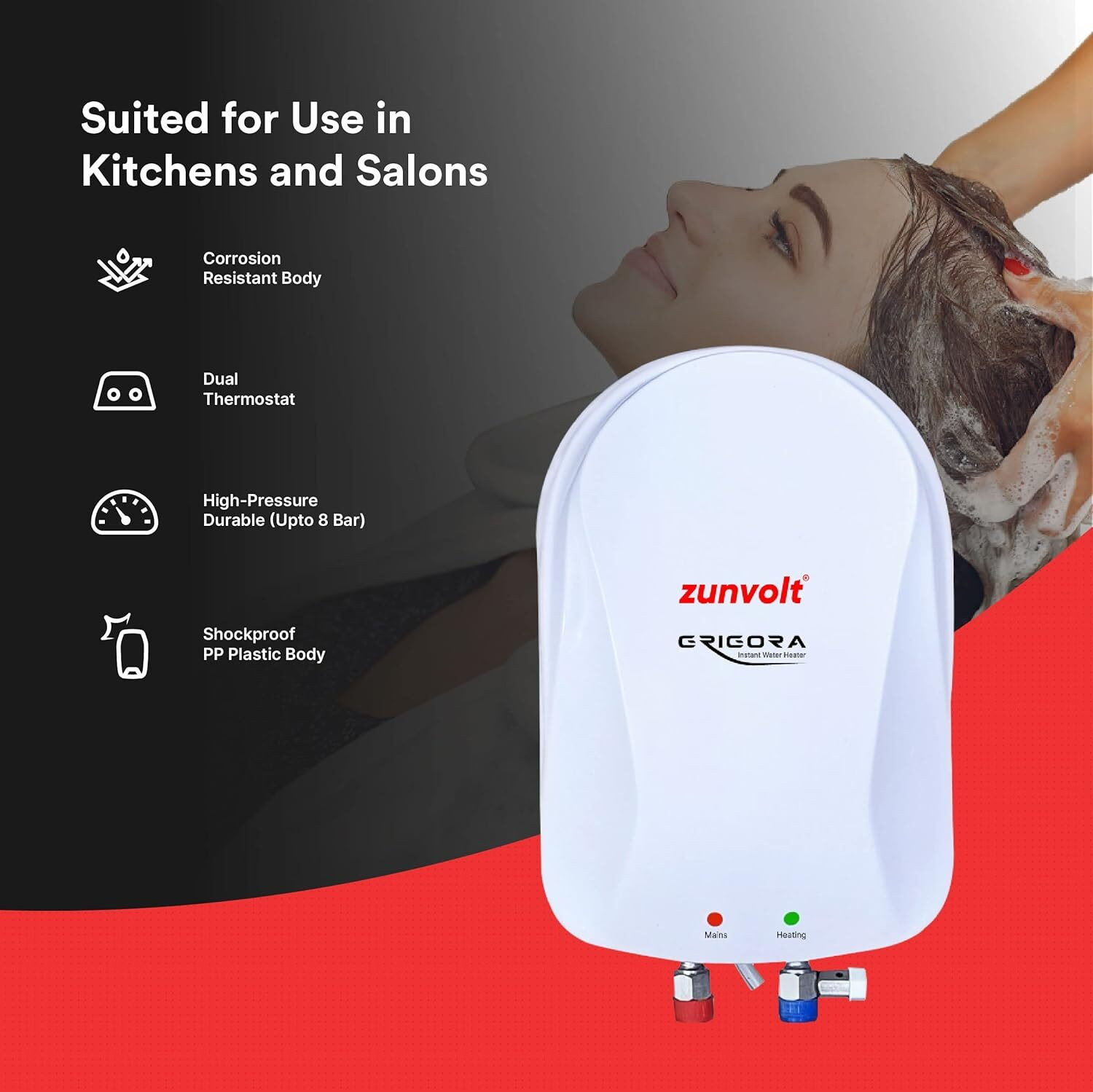 Image of ZunVolt Grigora 3 L Instant Water Geyser