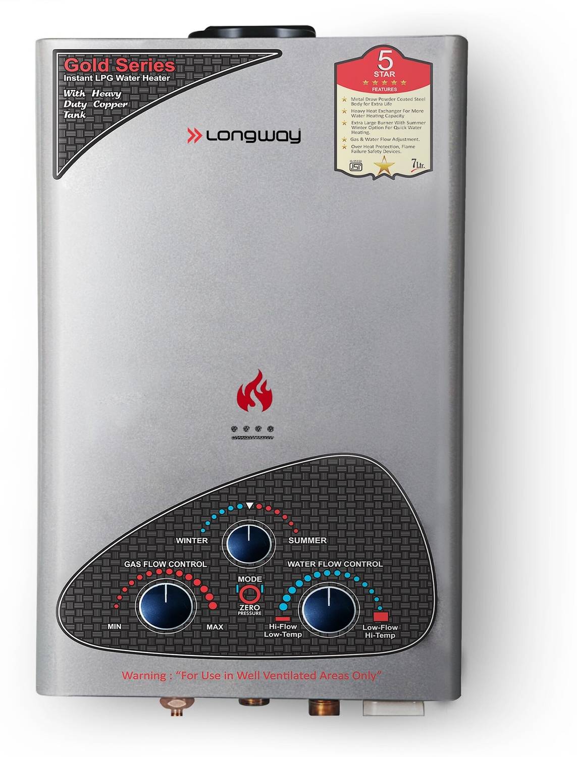Longway Xolo Gold dlx 7 L Gas Water Geyser