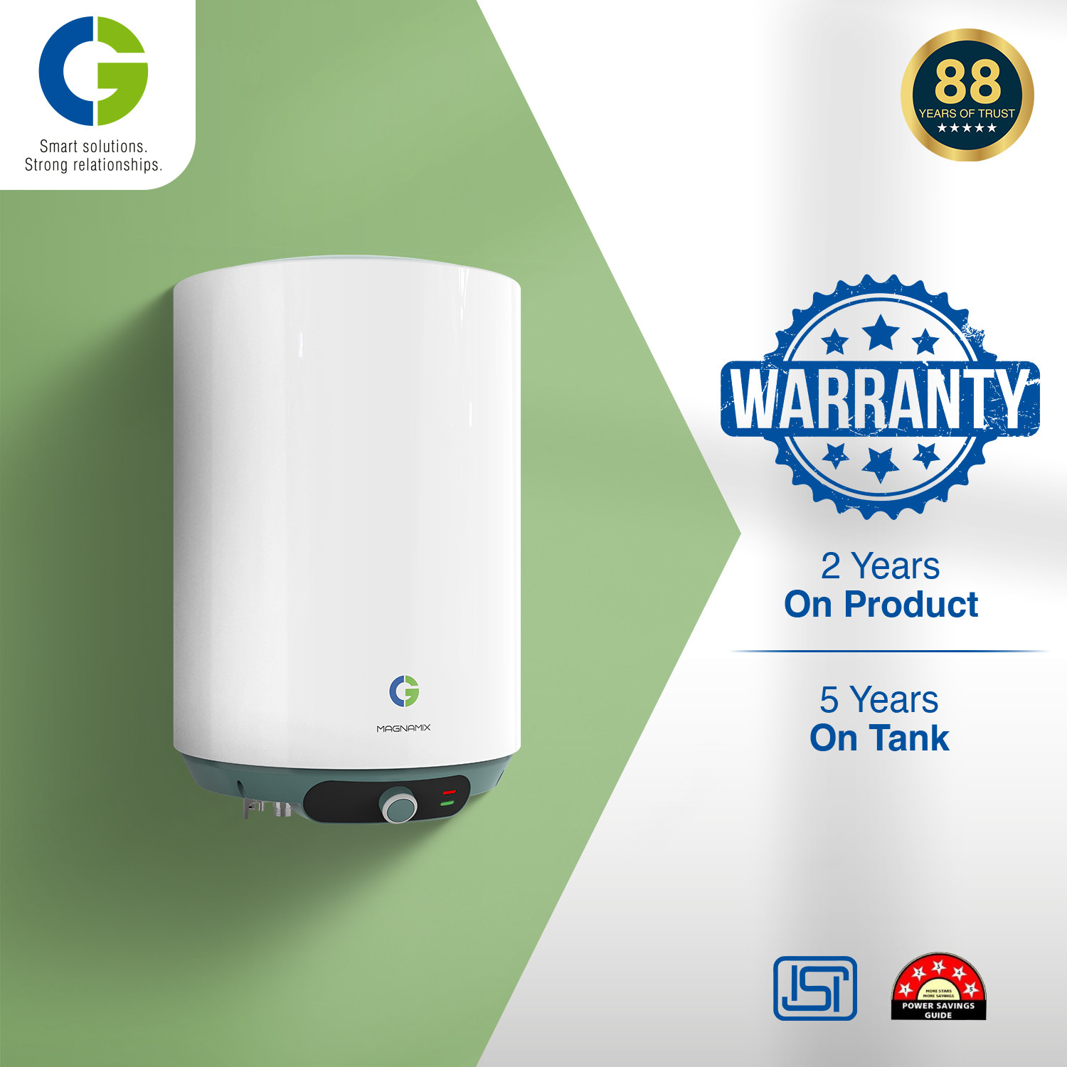 Image of CG MAGNAMIX 10 L Storage Water Geyser | 5 Star BEE Energy Rating | Glassline Tanked