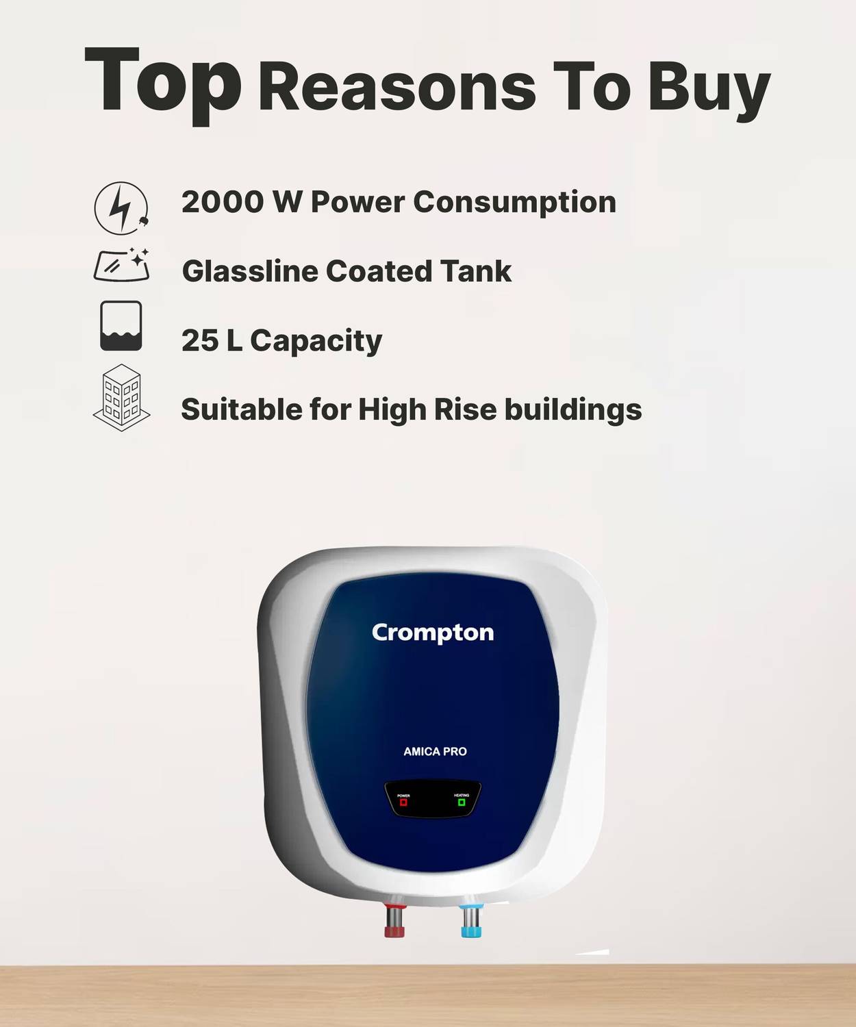 Crompton ASWH-5225 25L Storage Water Geyser - Image 3