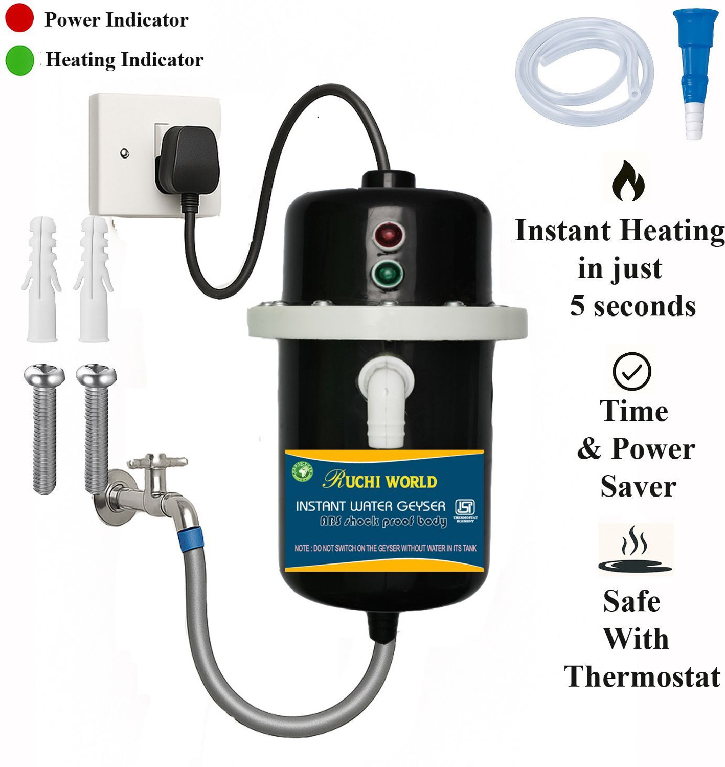 Image of Ruchi World bio geyser 1 L Instant Water Geyser