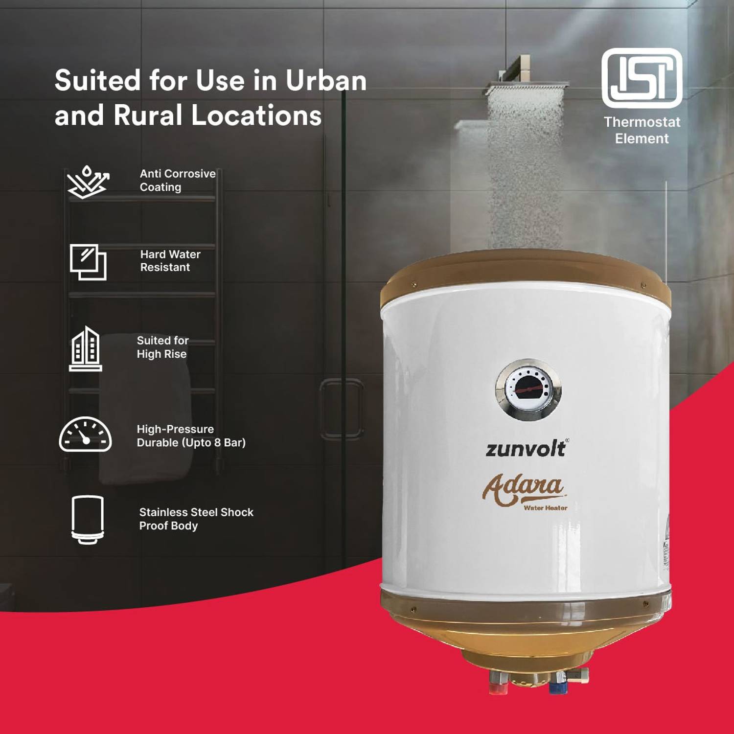 ZunVolt Adara 25L Geyser 2000W 25 L Storage Water Geyser Price in
