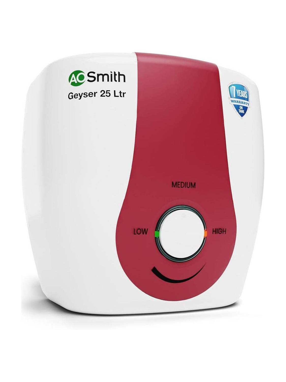 AO Smith SGS-GREEN-025 25 L Storage Water Geyser | 3kW | Vertical | 33% faster heating | Designed for high rise buildings with 8 bar pressure rating | Longer life in hard water conditions with Blue Diamond glass lined tank | BEE 5-star rating for superior energy efficiency and power savings | Free Installation