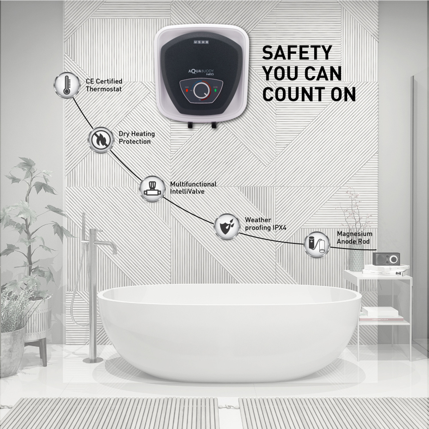 Image of USHA Aqua Buddy Neo 25 L Storage Water Geyser