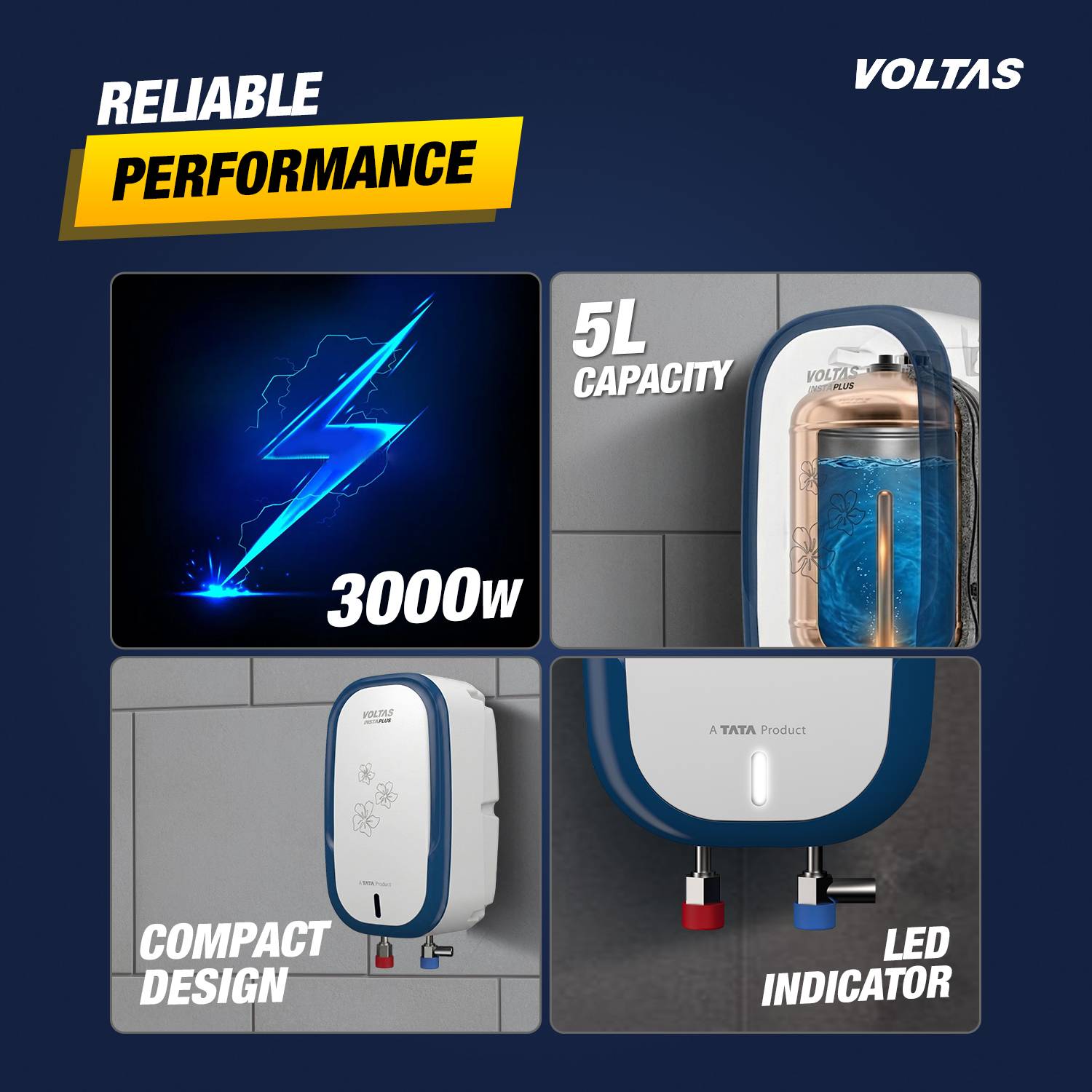 Voltas 5L Instant Water Geyser White - Image 3