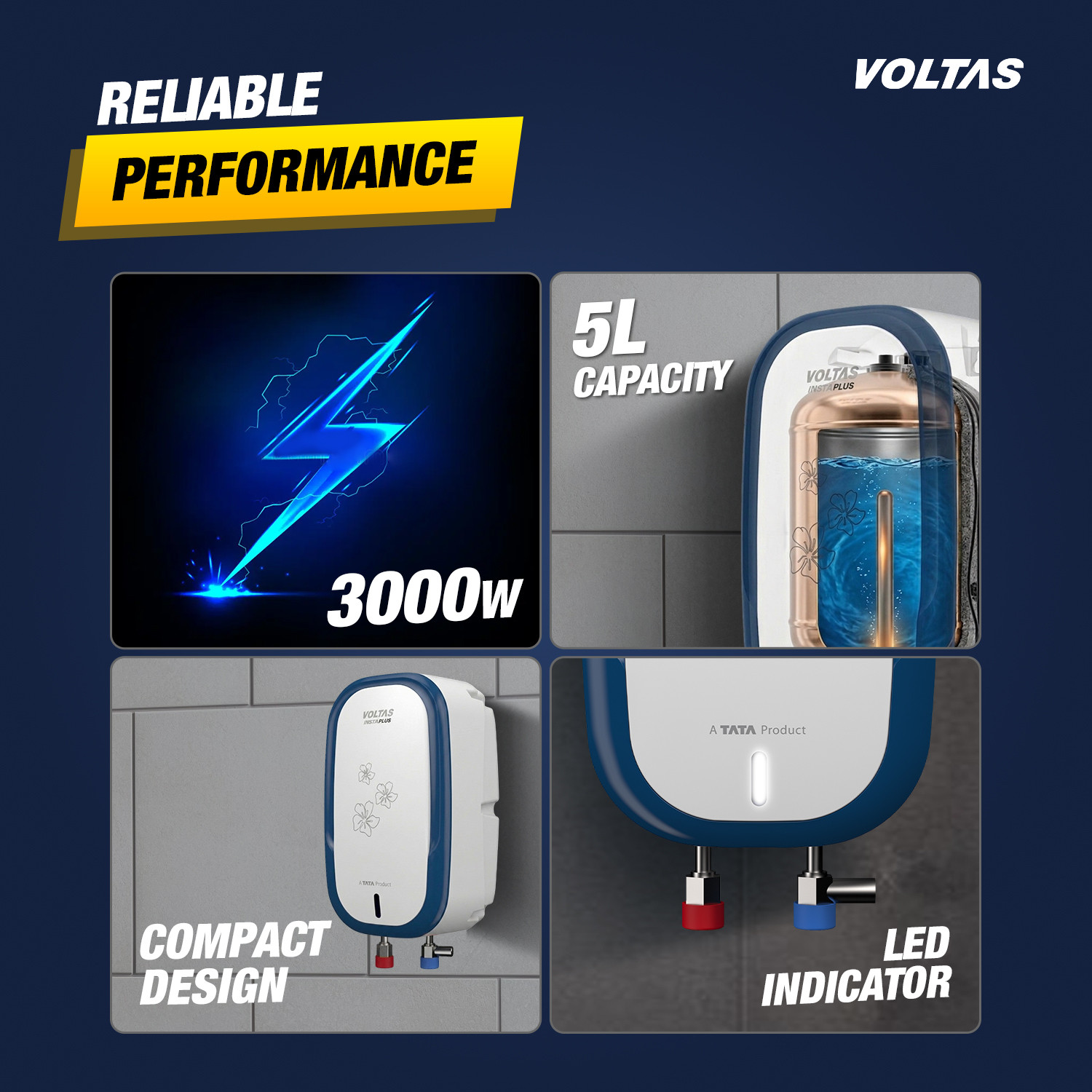 Image of Voltas 4610194 5 L Instant Water Geyser