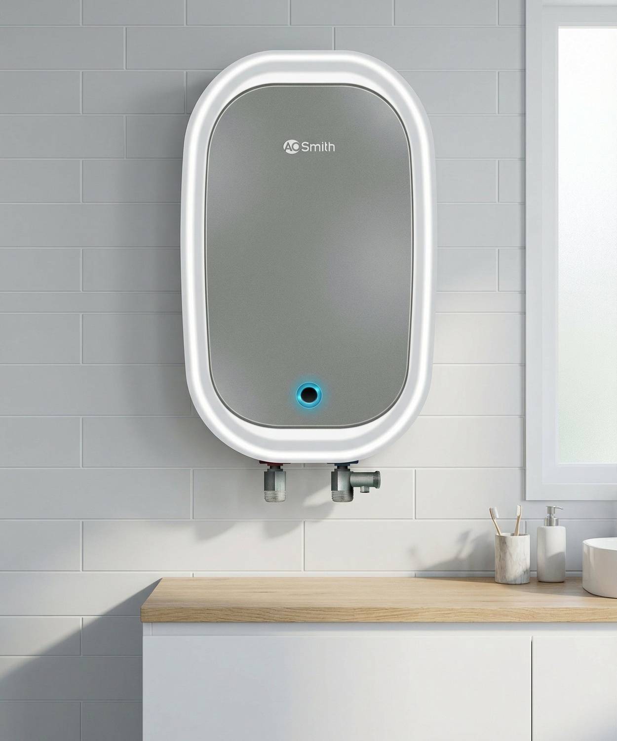 AO Smith FORCENXT-005L 5 L Instant Water Geyser | 3kW | Shock-proof outer body | Designed for high rise buildings with 6.5 bar pressure rating | Made for Kitchen and Bathroom