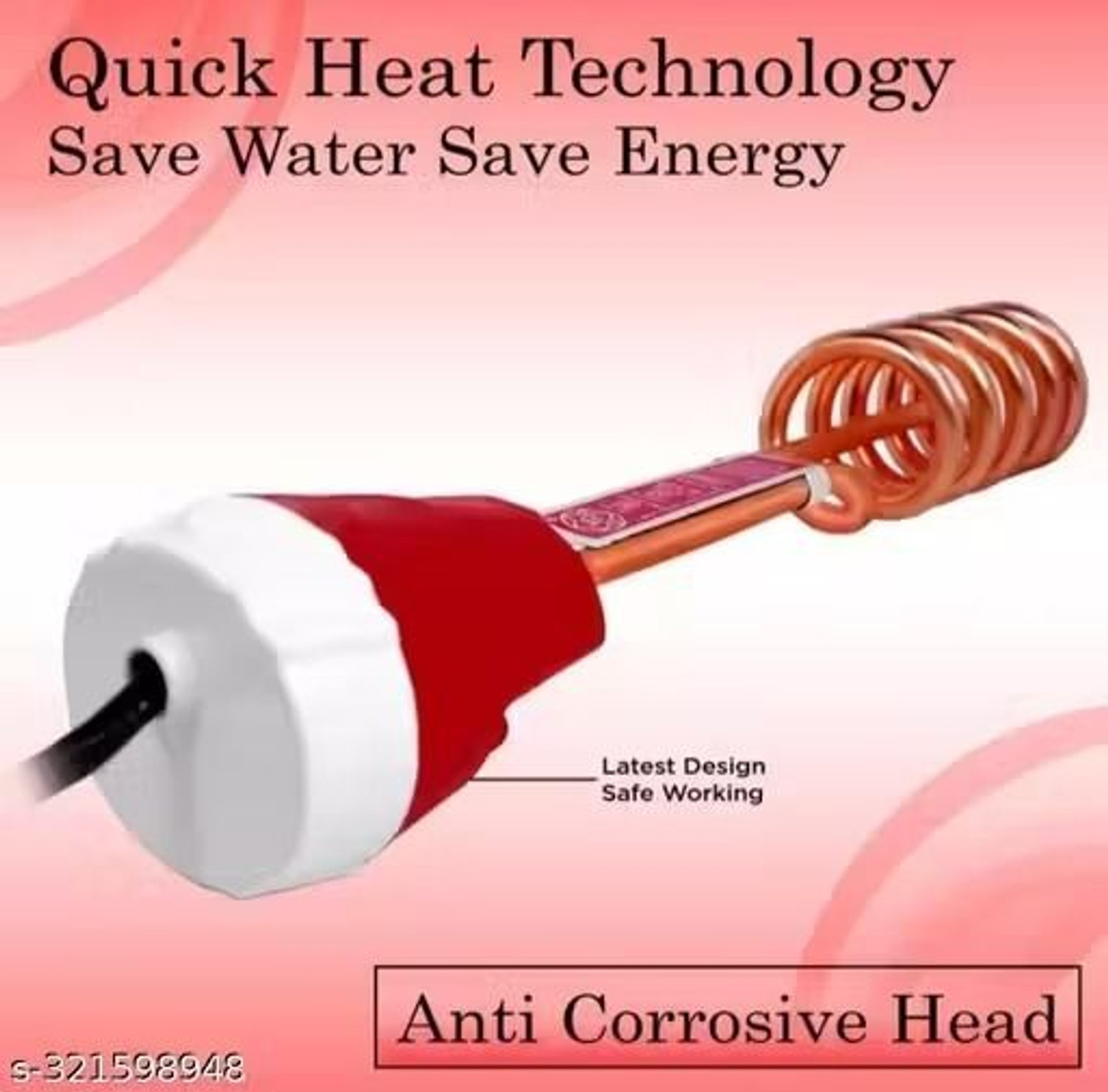 Image of REGOLITH ENTERPRISES SHOCK PROOF 1500 watt COPPER IMMERSION ROD 1500 W Immersion Heater 29 L Instant Water Geyser