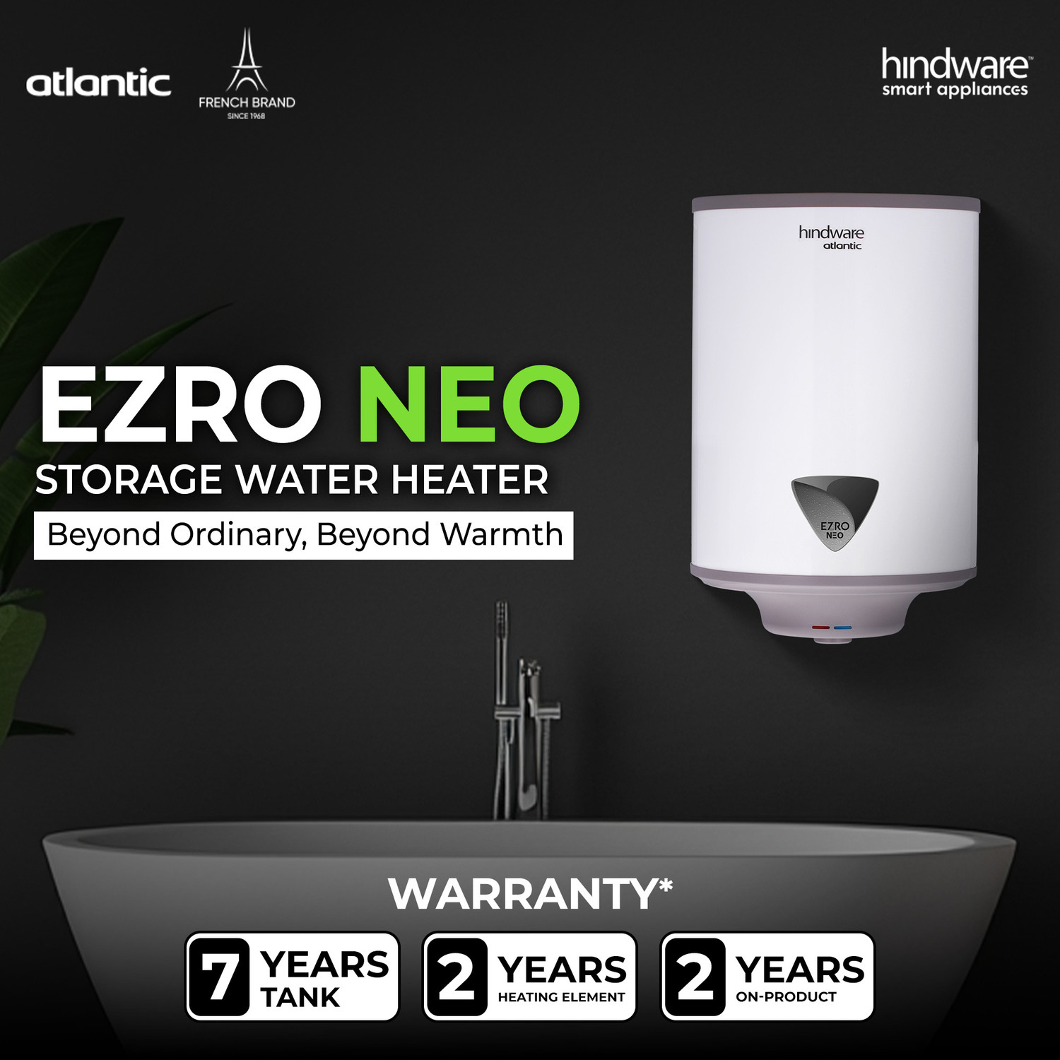 Image of Hindware Smart Appliances Ezro Neo 50L 50 L Storage Water Geyser