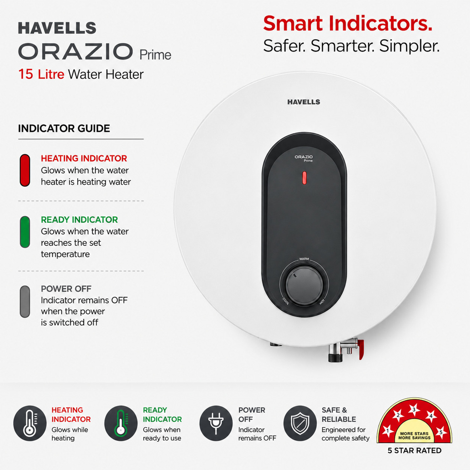 Image of HAVELLS ORAZIO PRIME 15 L Storage Water Geyser