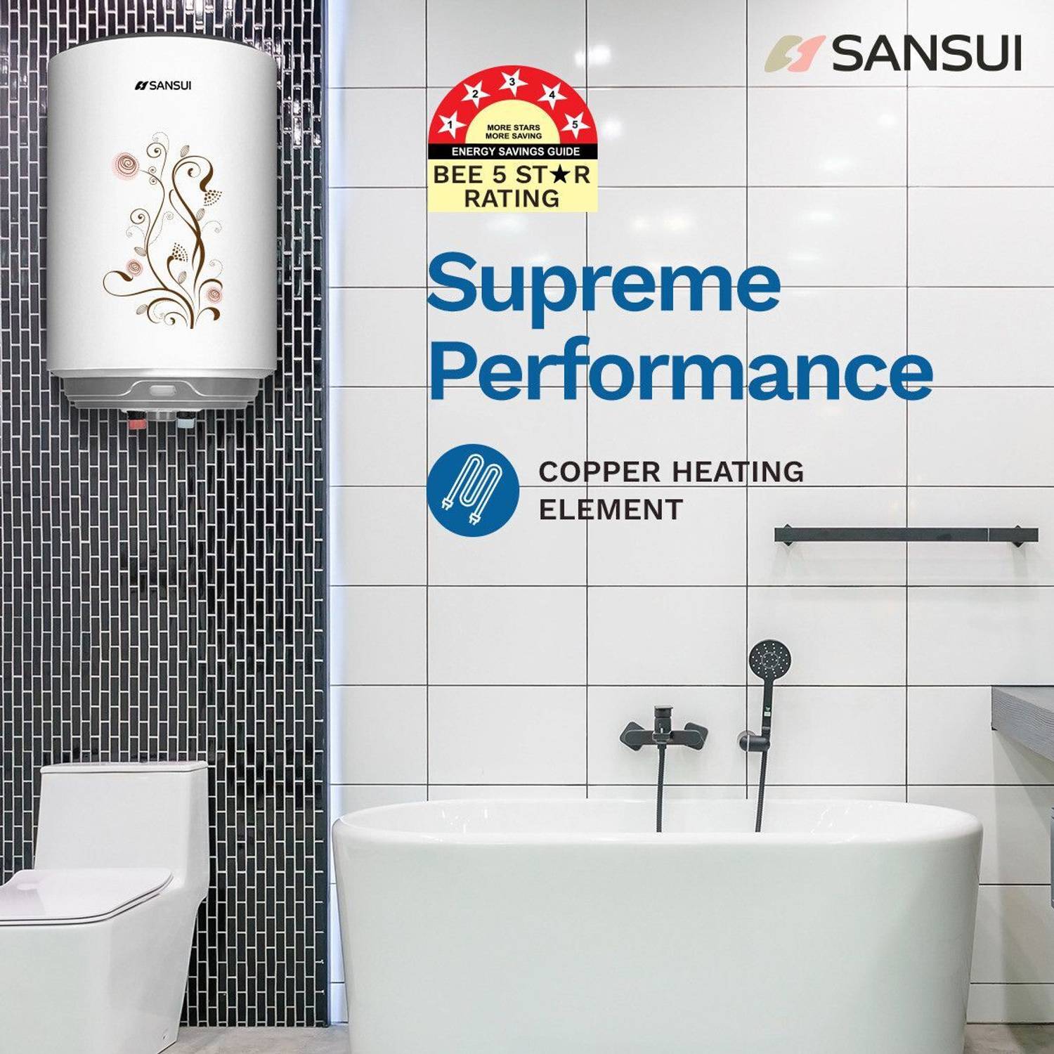 Sansui AquaZen-15L 15L Brown Water Geyser - Image 4
