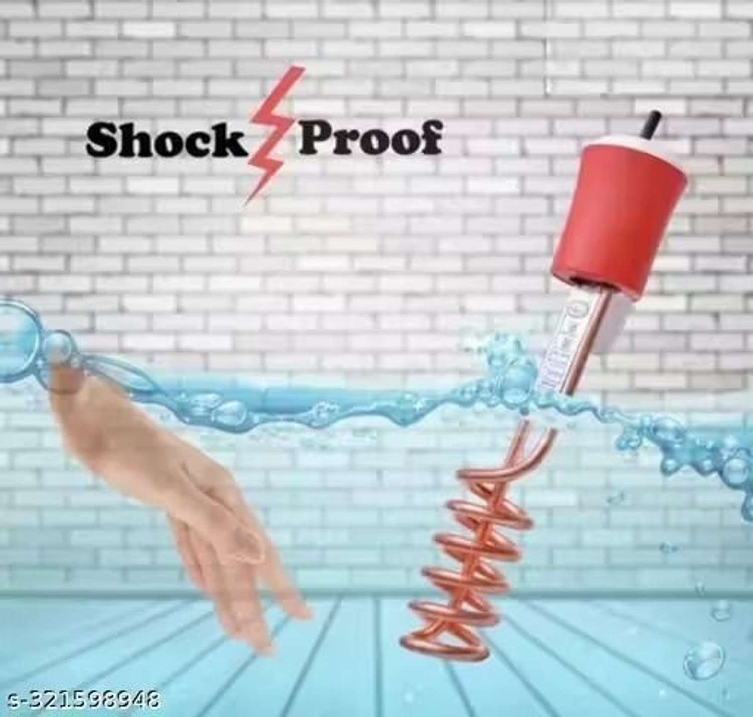 Image of REGOLITH ENTERPRISES SHOCK PROOF 1500 watt COPPER IMMERSION ROD 1500 W Immersion Heater 29 L Instant Water Geyser