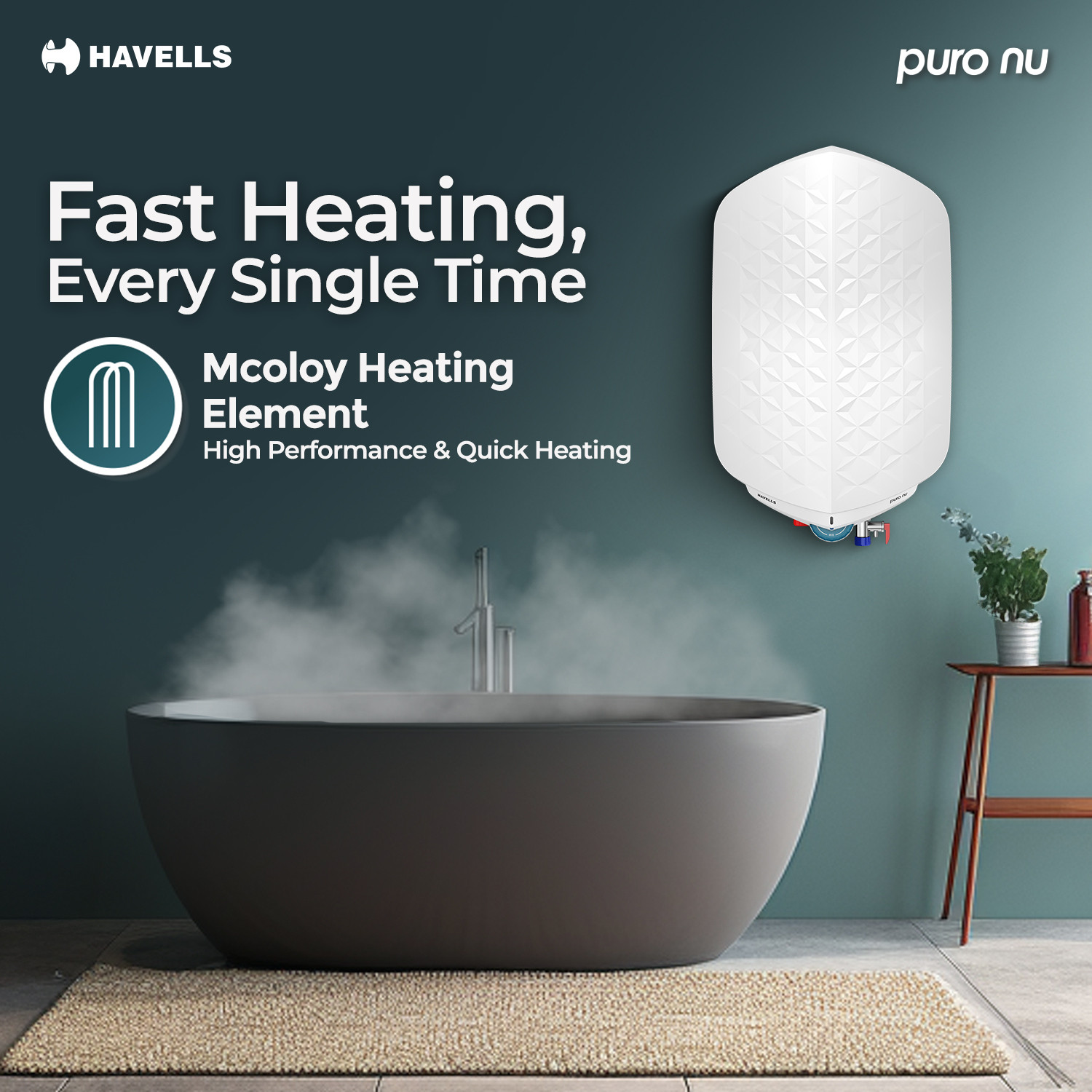 Image of HAVELLS Puro Nu 25 25 L Storage Water Geyser