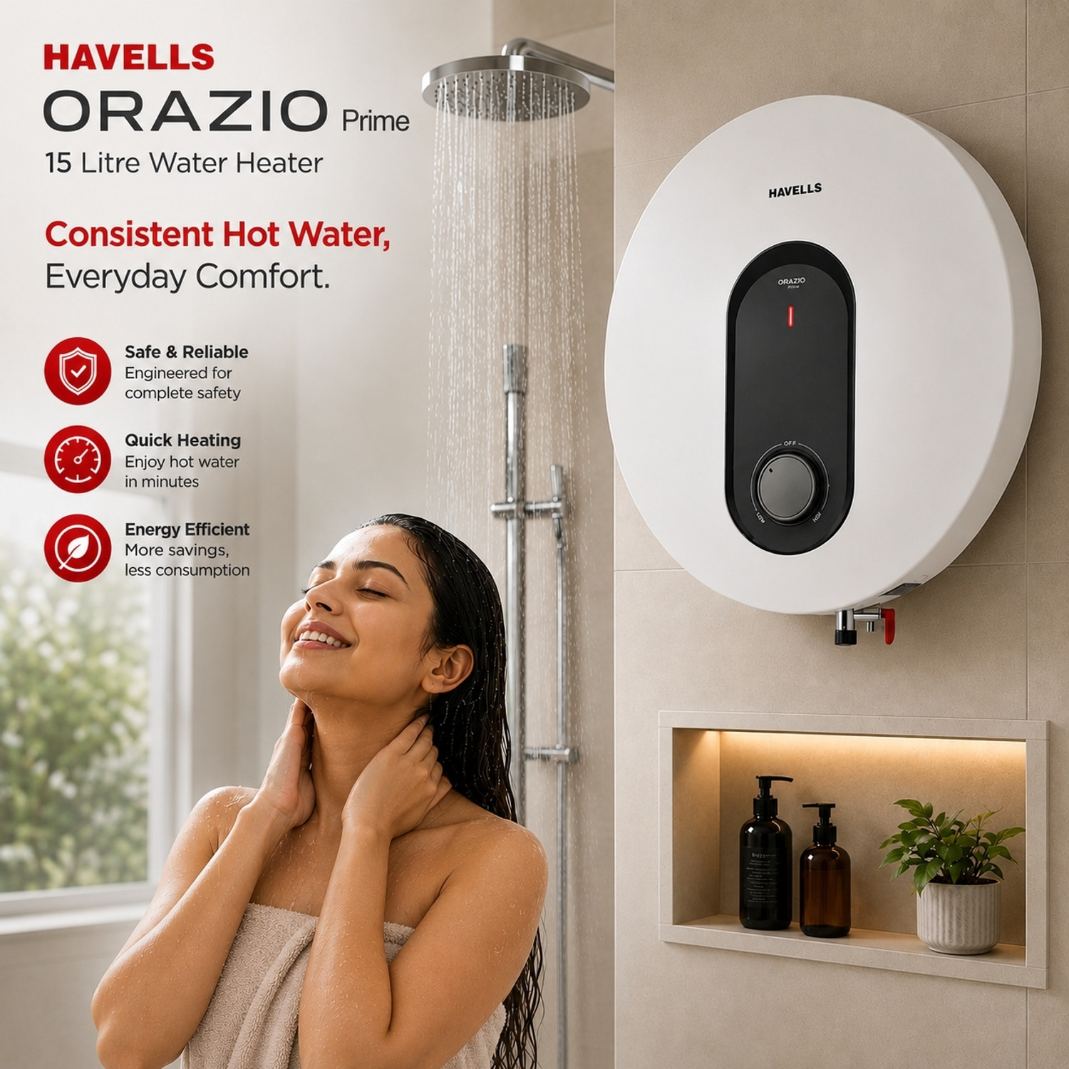 Image of HAVELLS ORAZIO PRIME 15 L Storage Water Geyser