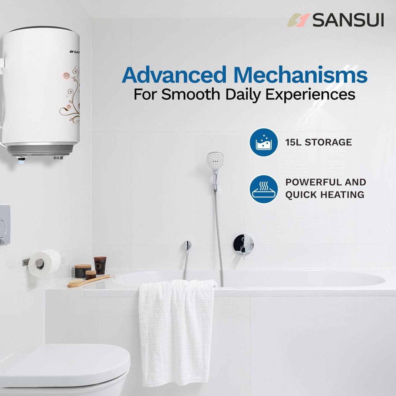 Sansui AquaZen-15L 15L Brown Water Geyser - Image 2