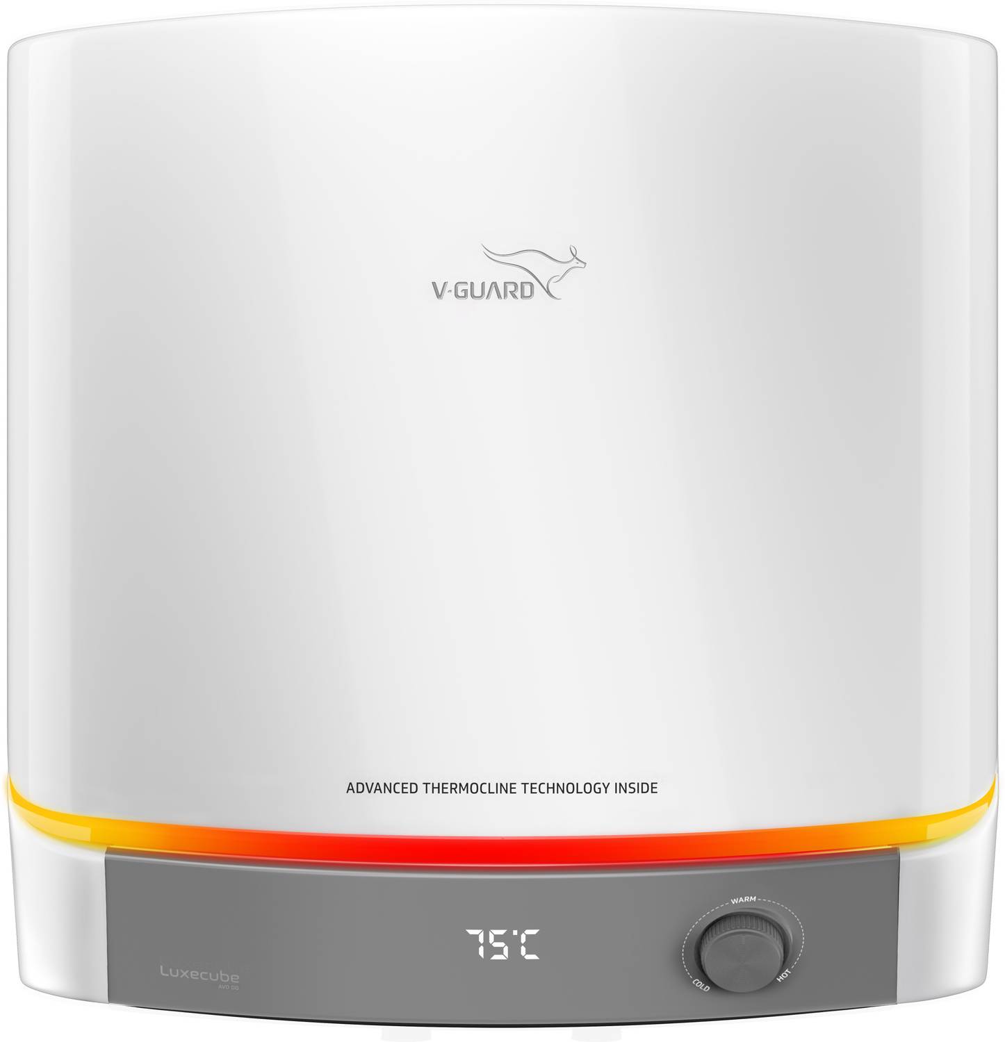 V-Guard Luxecube Avo DG 25 L Storage Water Geyser 38% More Hot Water with Advanced Thermocline Technology | BEE 5 Star Rating | Luxe Glow Illumination | Digital Display