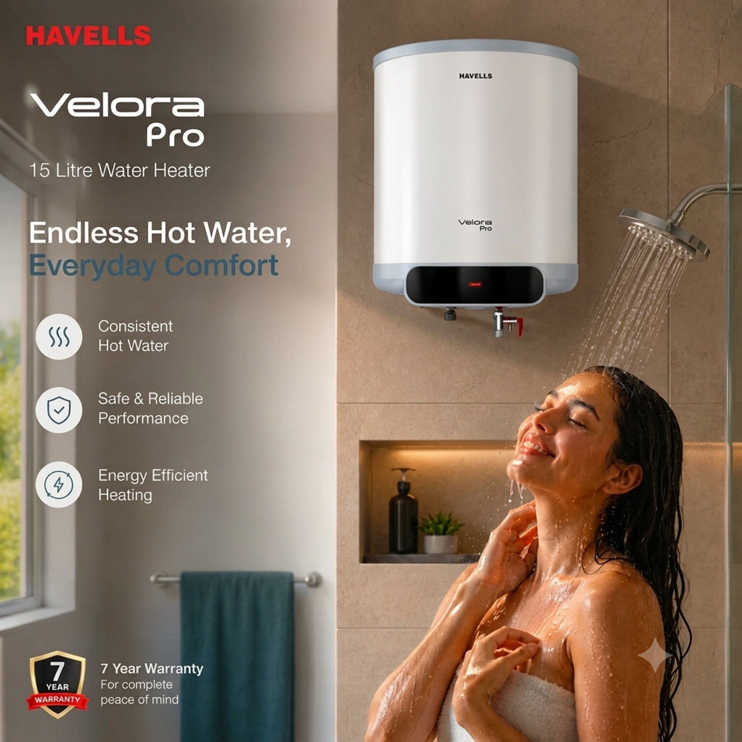 Image of HAVELLS Velora Pro 15 L 15 L Storage Water Geyser