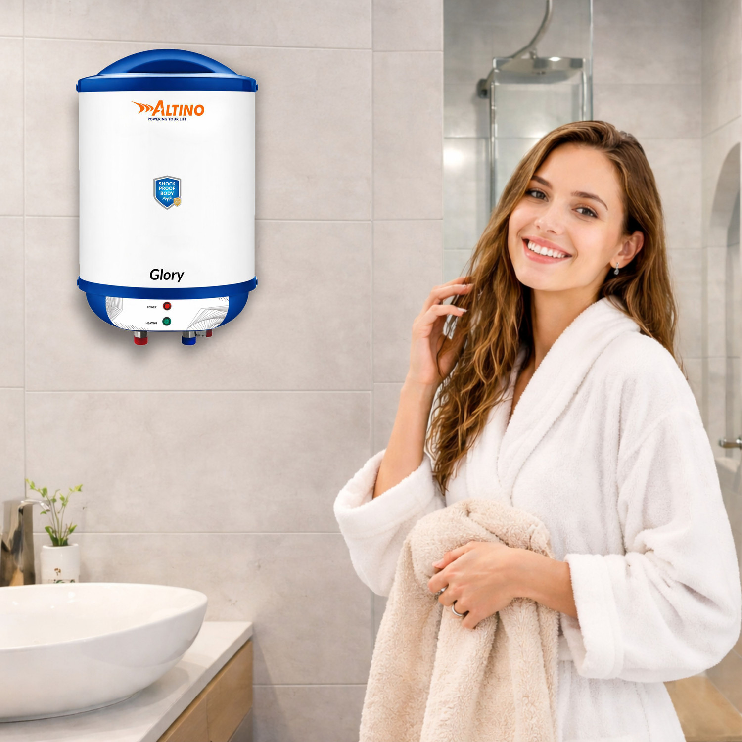 Image of ALTINO Glory Premium Geyser) High Grade Jindal SS304 Tank, Rust & Shock Proof ABS Body 35 L Storage Water Geyser