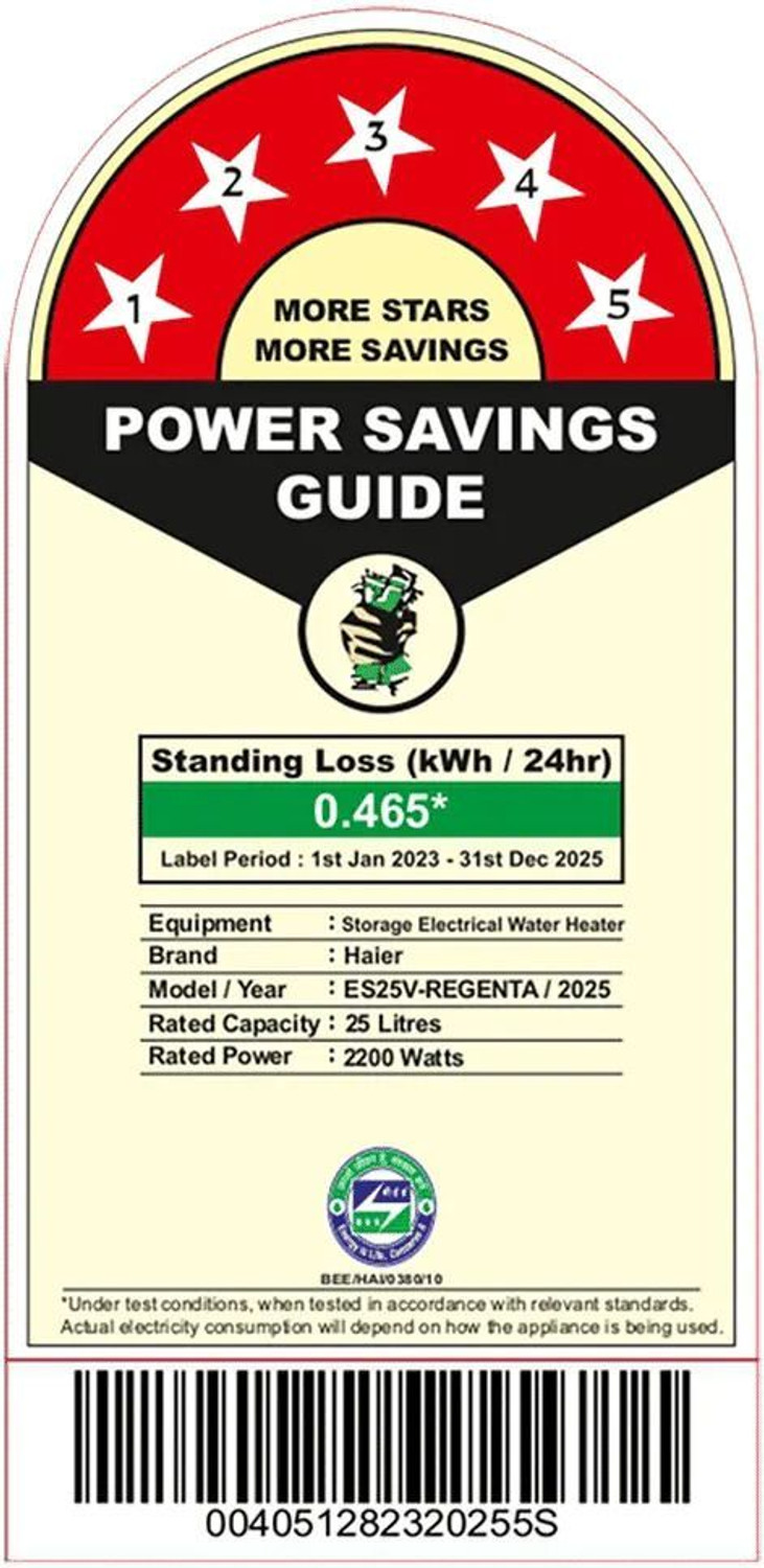 Image of Haier ES25V-REGENTA (WHITE) 25 L Storage Water Geyser