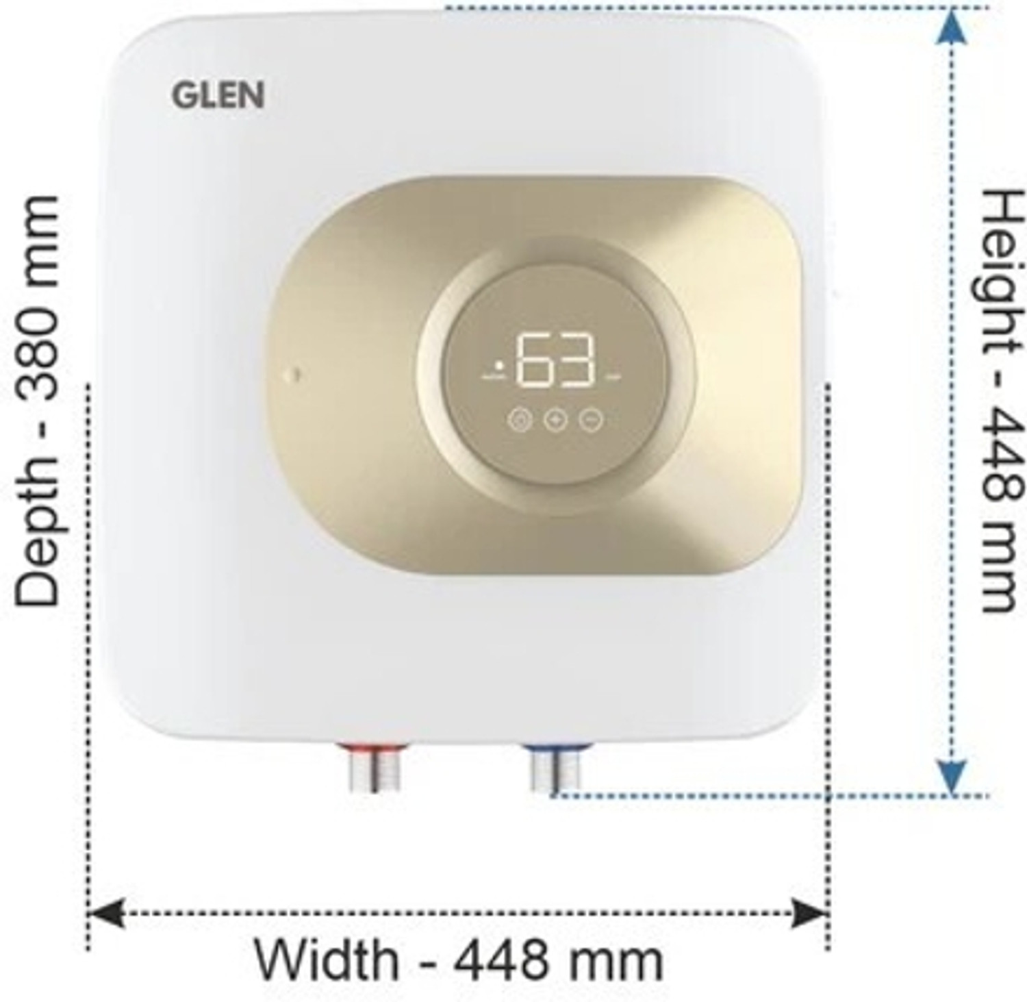 Image of Glen 7055 Square Water Heater 25L Digi 25 L Storage Water Geyser