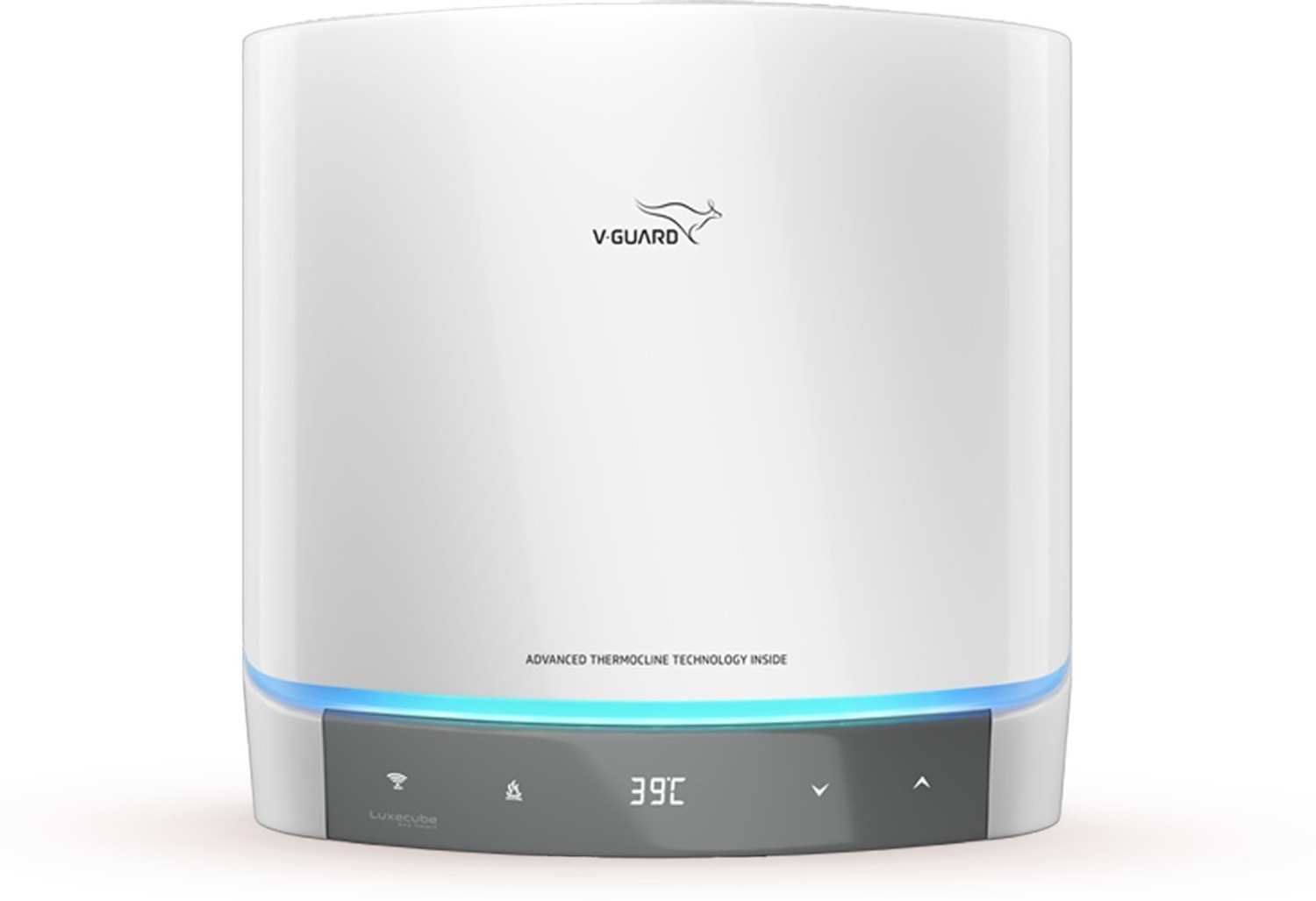 Image of V-Guard Luxecube Avo Smart 25 L Storage Water Geyser Customizable Mood Lighting |38% More Hot Water with Advanced Thermocline Technology | BEE 5 Star Rating |Dynamic Luxe Glow Pro Illumination