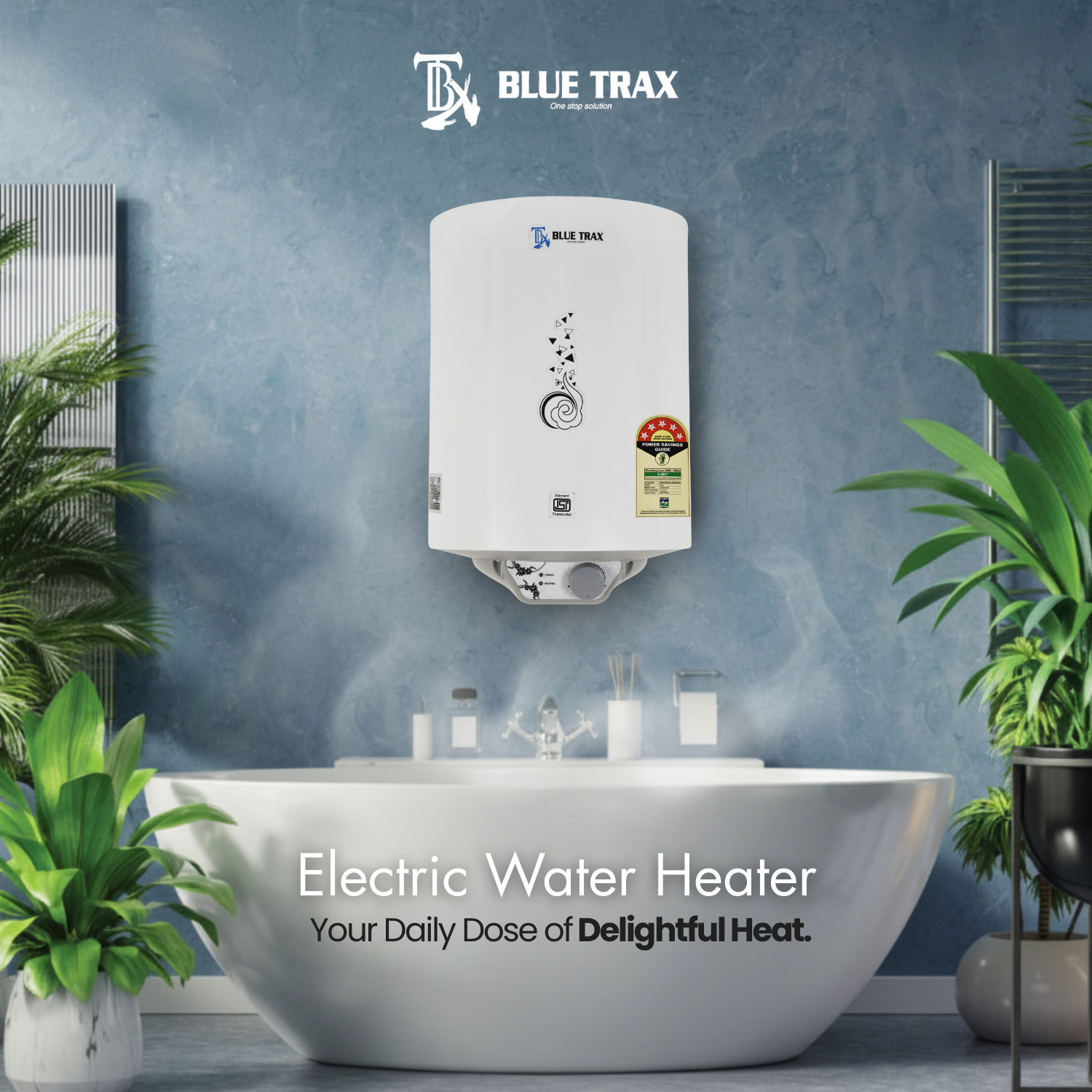 Image of BLUE TRAX DELUXE GLASS LINE 25L 25 L Storage Water Geyser