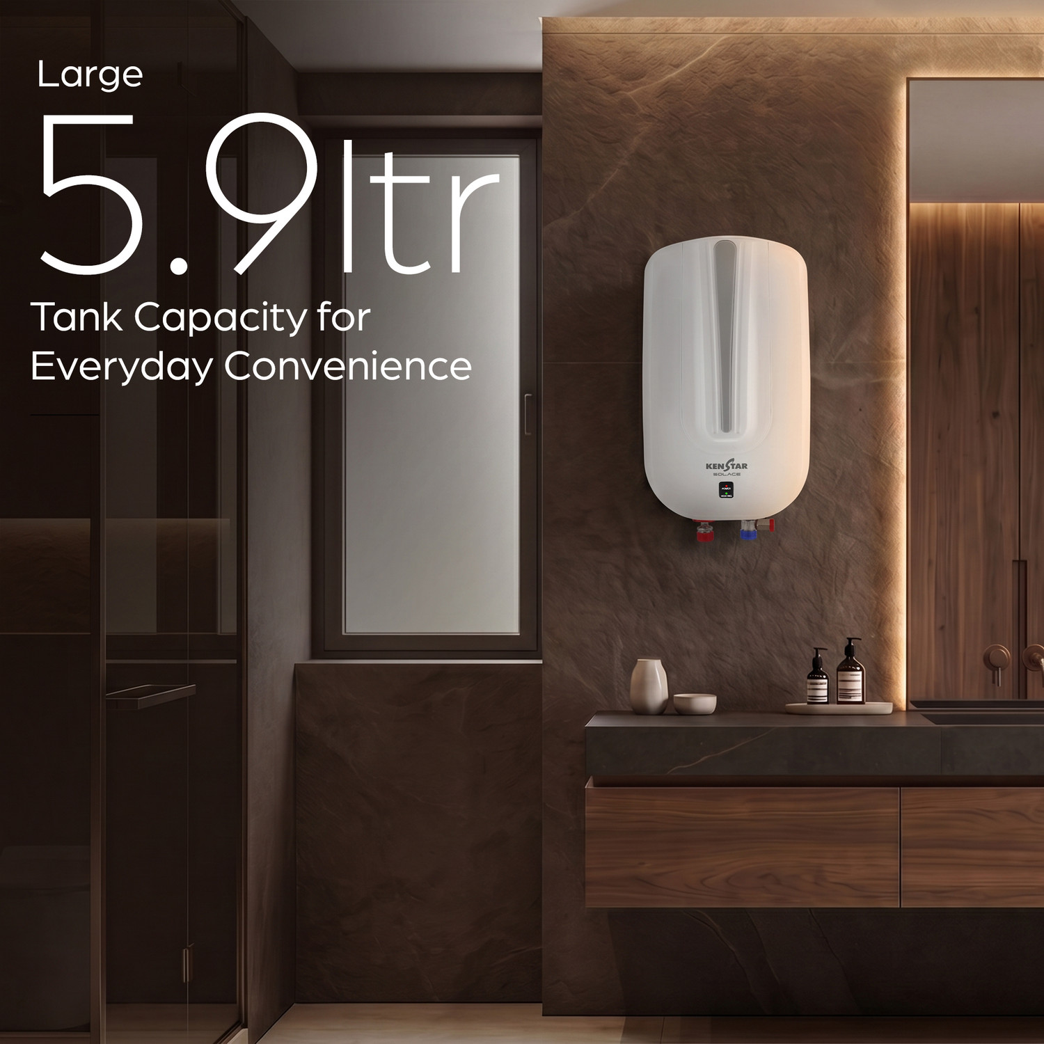 Image of Kenstar SOLACE 5.9L, Suitable for Kitchen & Bathroom with LED Indicator 5.9 L Instant Water Geyser