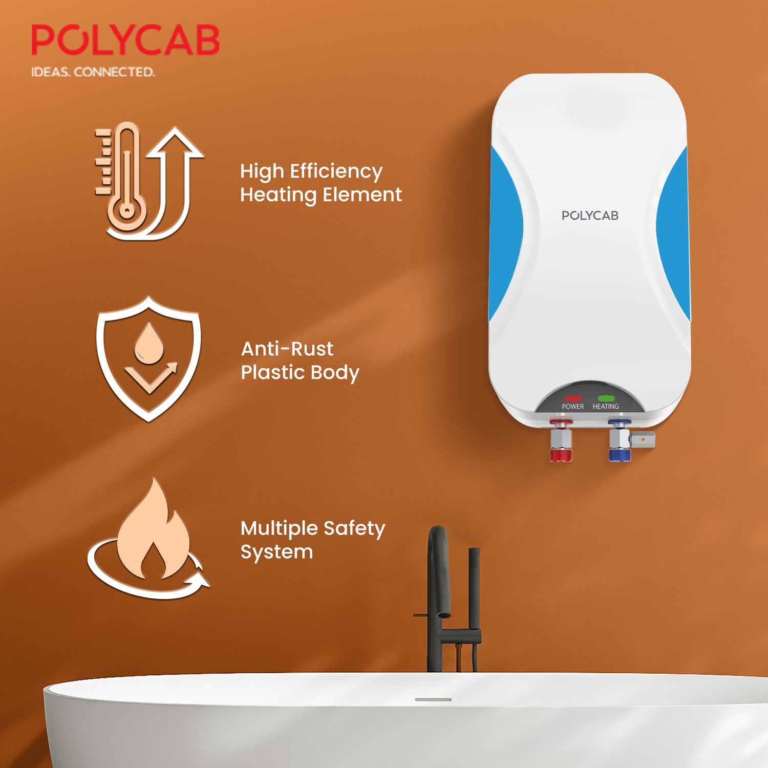 Image of Polycab Intenso 3 L Instant Water Geyser | 5 Star BEE Energy Rating