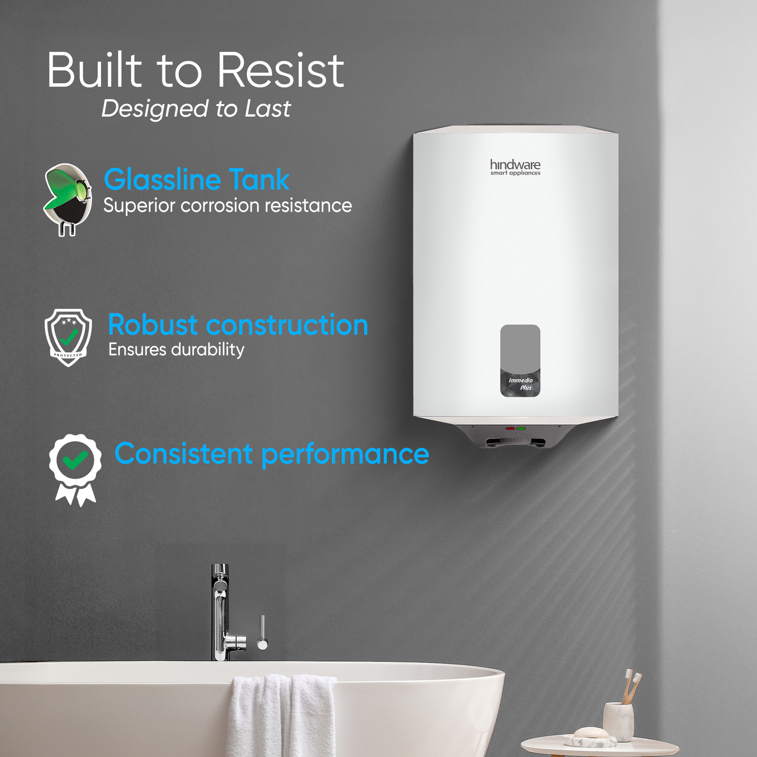 Image of Hindware Smart Appliances Immedio Plus 10 L Storage Water Geyser