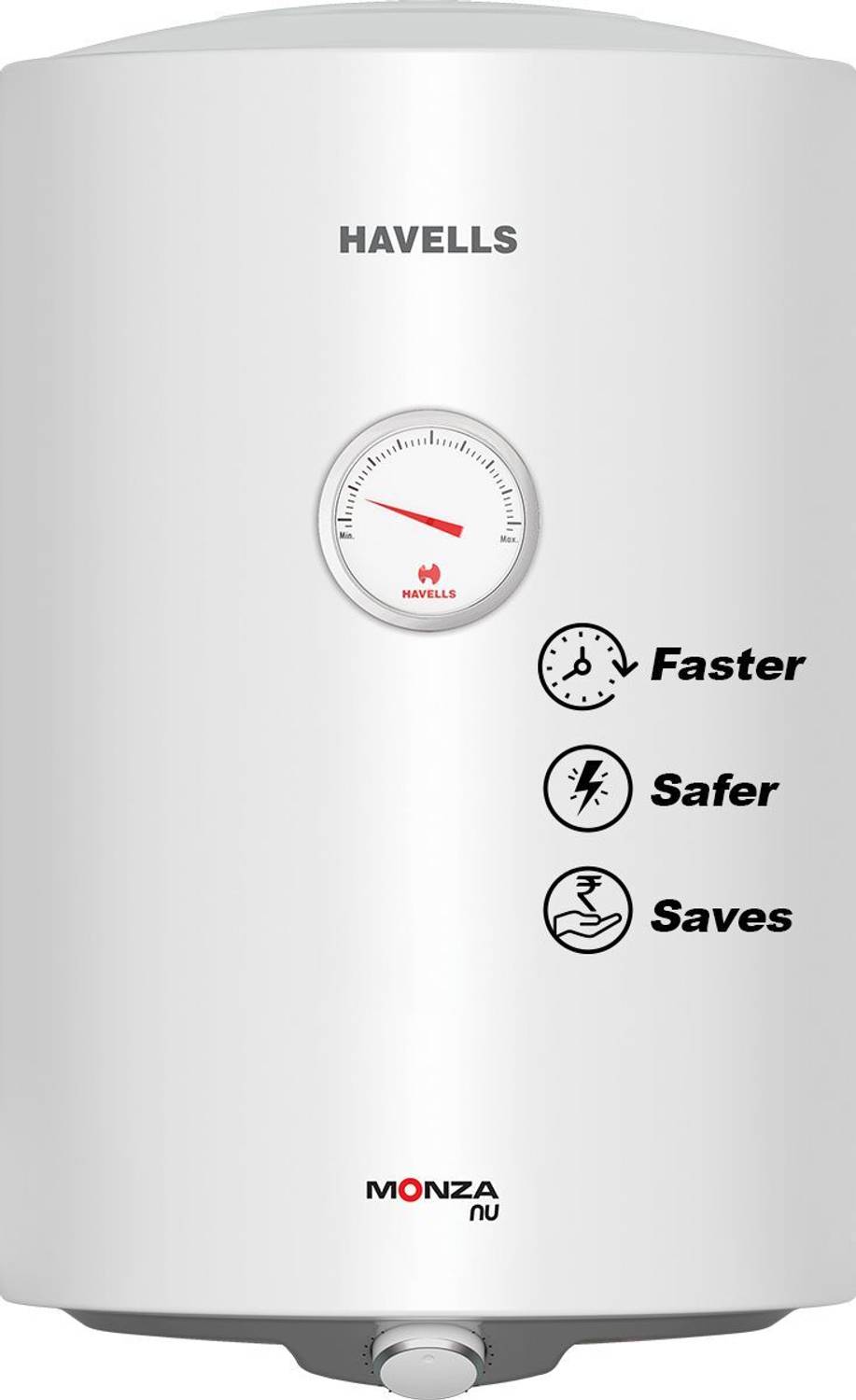 HAVELLS 35 L Storage Water Geyser (Monza Nu 35, White, Grey) (Whi