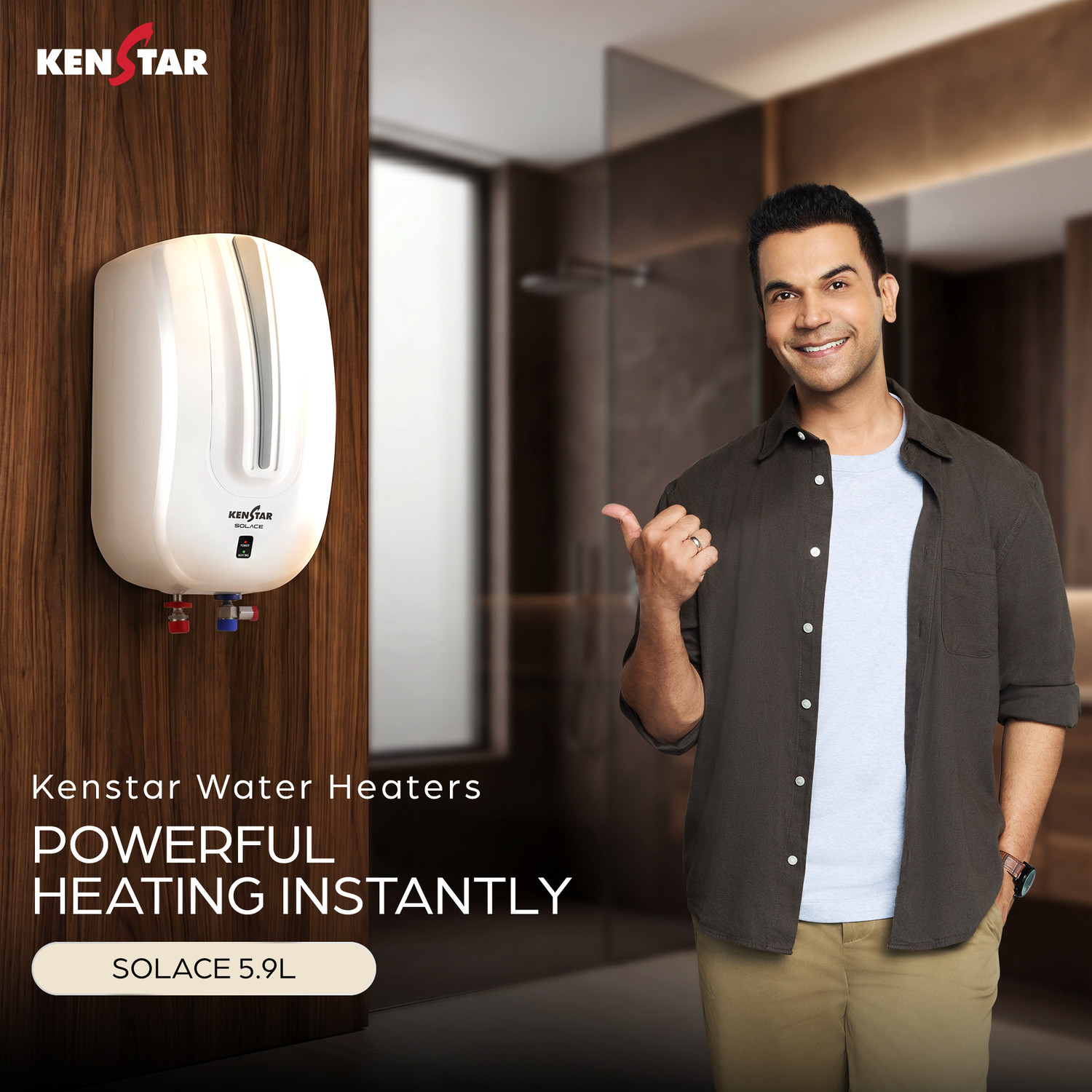 Image of Kenstar SOLACE 5.9L, Suitable for Kitchen & Bathroom with LED Indicator 5.9 L Instant Water Geyser