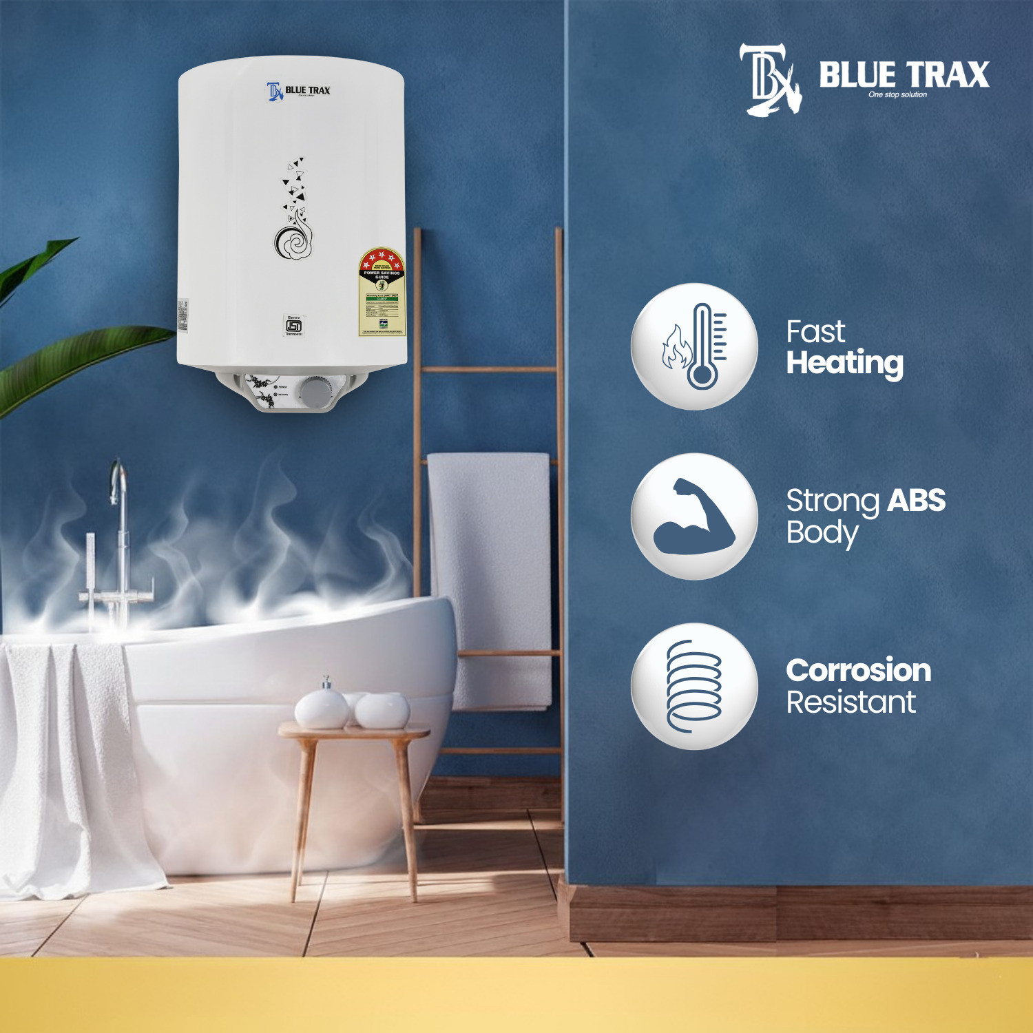 Image of BLUE TRAX DELUXE GLASS LINE 25L 25 L Storage Water Geyser