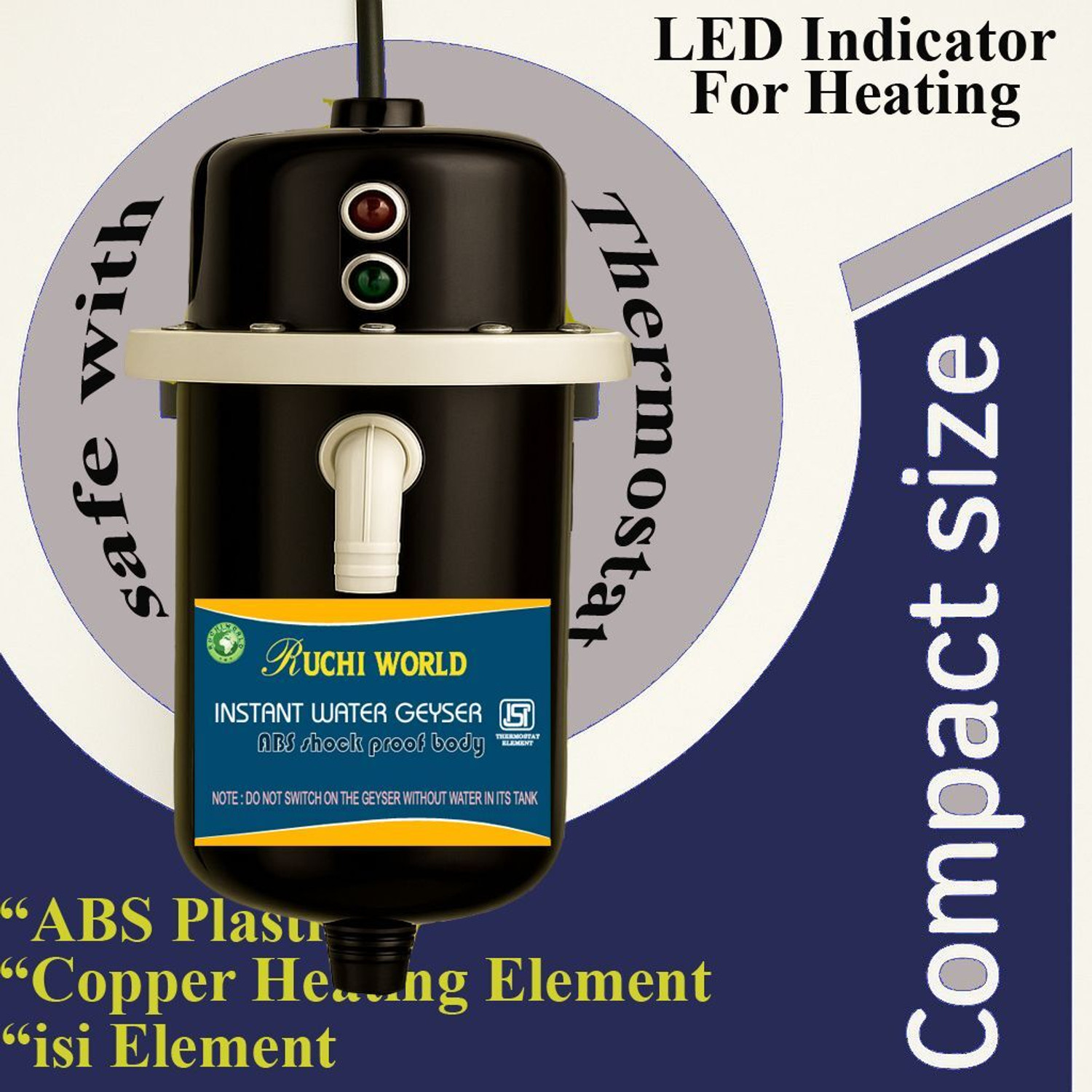 Image of Ruchi World bio geyser 1 L Instant Water Geyser