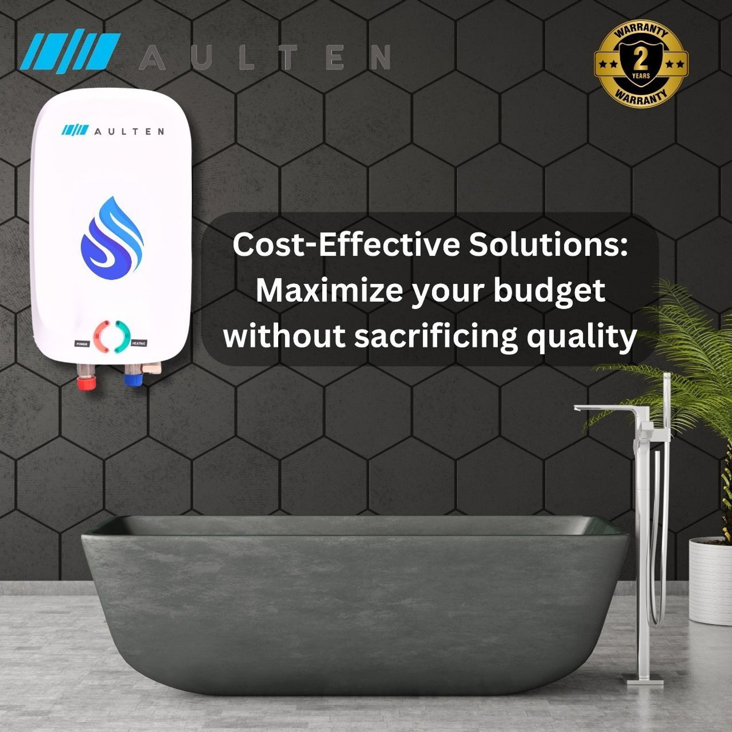 Image of Aulten {Stellar Mini} with Advanced Multi-Layered Safety 3 L Storage Water Geyser