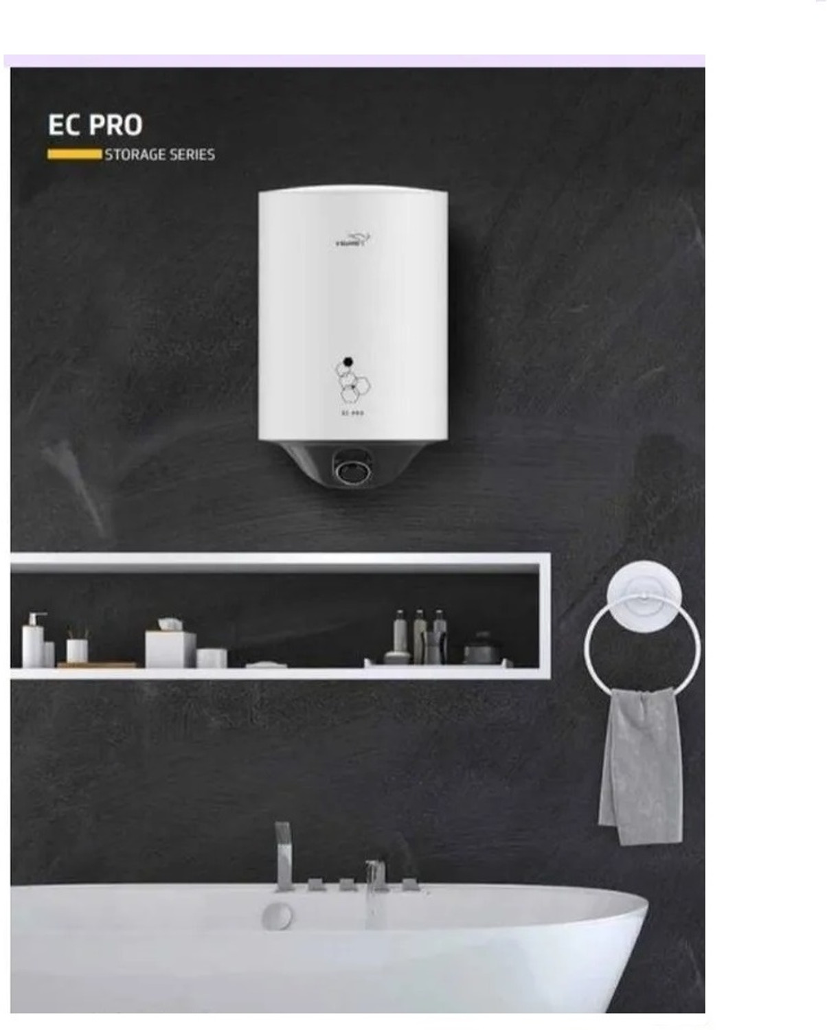 Image of V-Guard EC PRO with Glass line AC (Anti-Corrosion) coating 25 L Storage Water Geyser