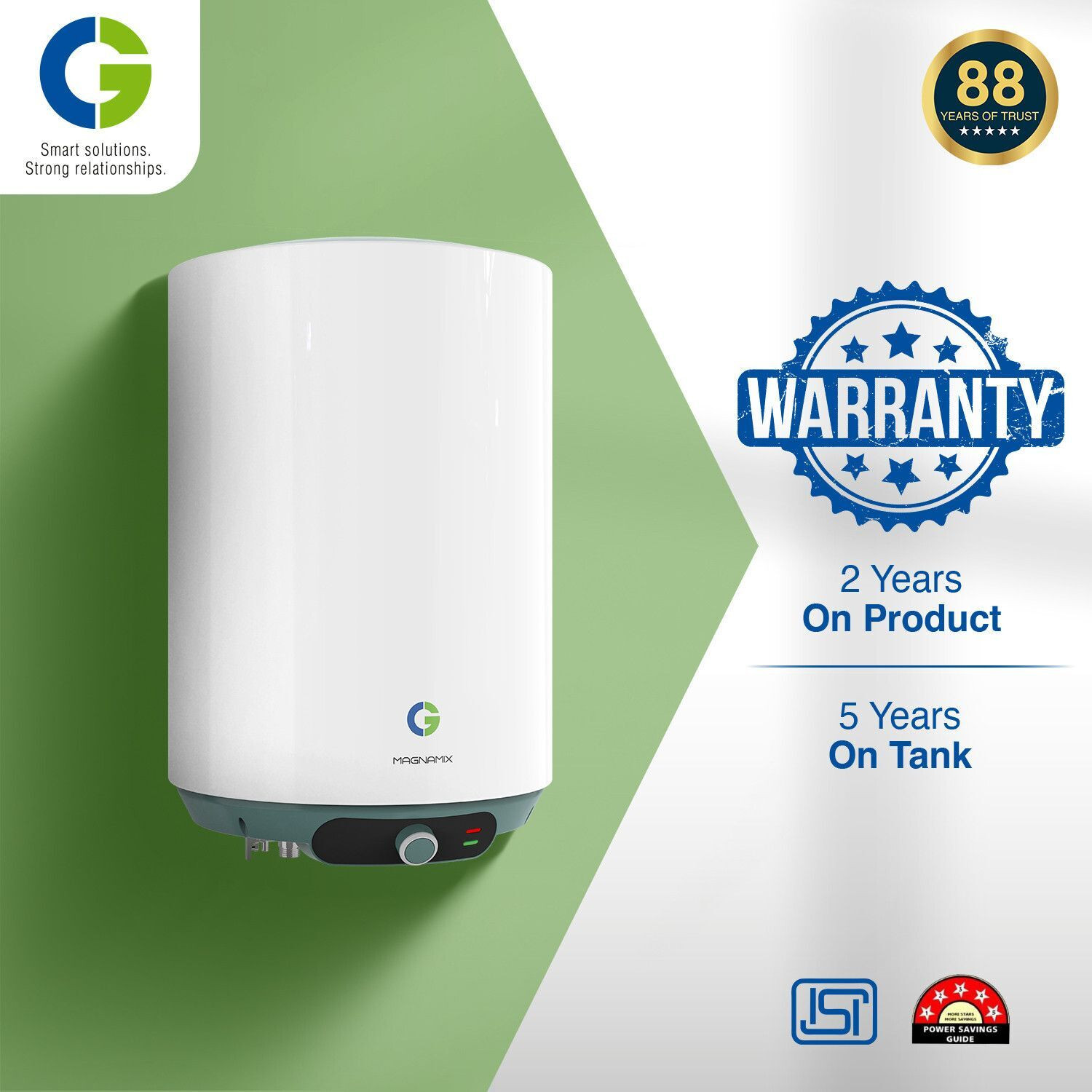Image of CG MAGNAMIX 15 L Storage Water Geyser | 5 Star BEE Energy Rating | Glassline Tanked