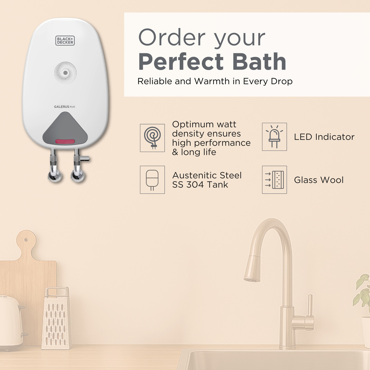Image of BLACK+DECKER BXWH03033IN 3.3 L Instant Water Geyser
