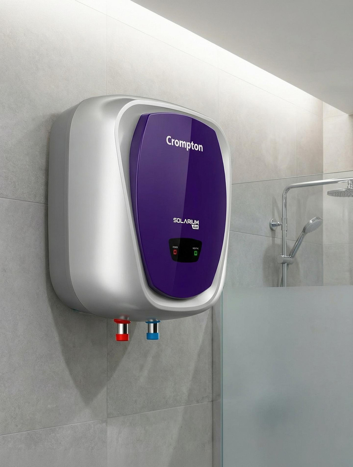 Image of Crompton 15 L Storage Water Geyser (Solarium CLX 5 Star Rated with Free Installation and Connection Pipes ASWH-4915, Blue and White) (Blue and White)