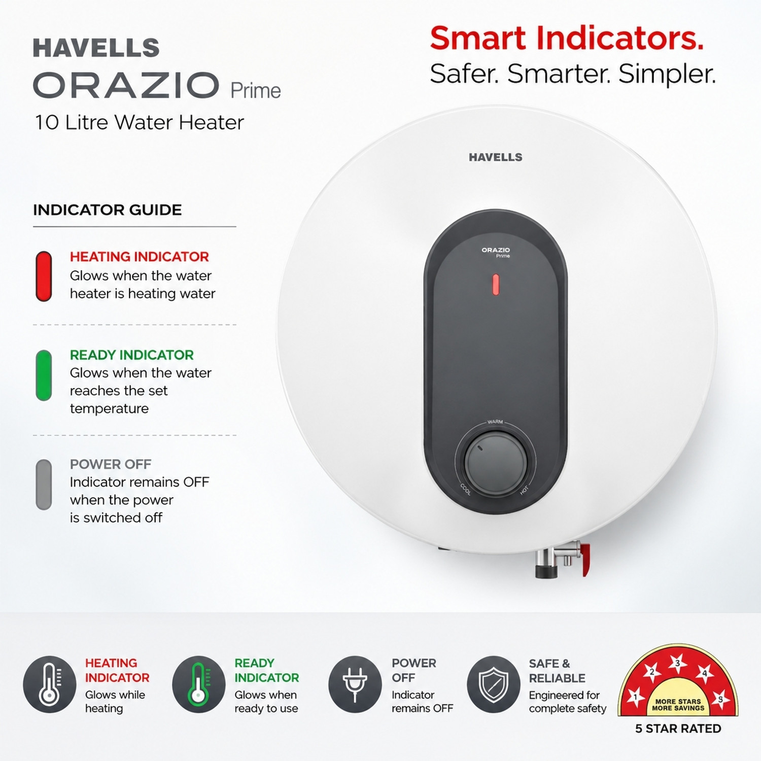 Image of HAVELLS Orazio Prime Storage Water Heater 10 L Storage Water Geyser